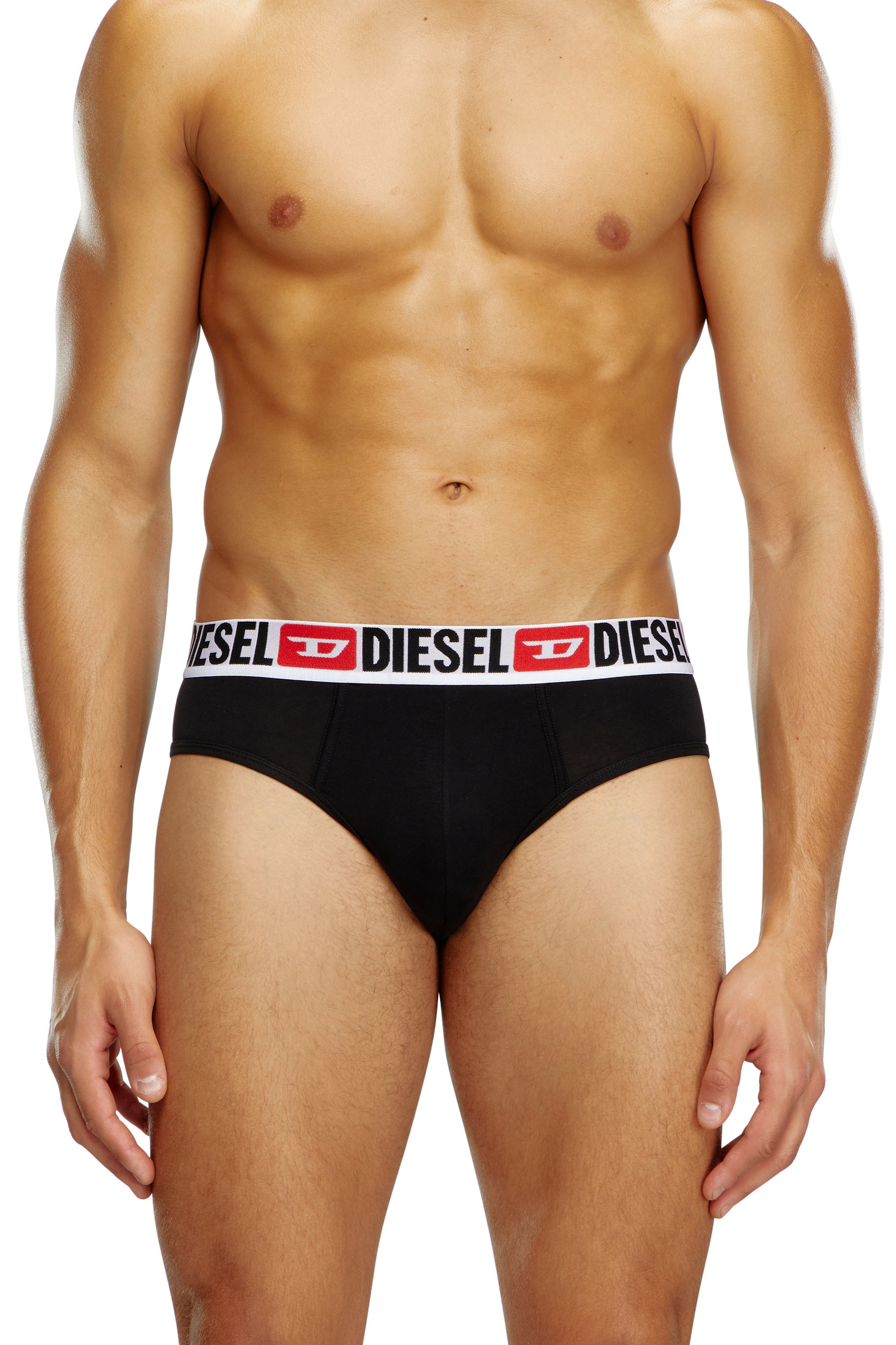 UMBR-ANDRETHREEPACK, Black/White Diesel - UMBR-ANDRETHREEPACK, Man's Three-pack of solid-colour briefs in Black/White - 3
