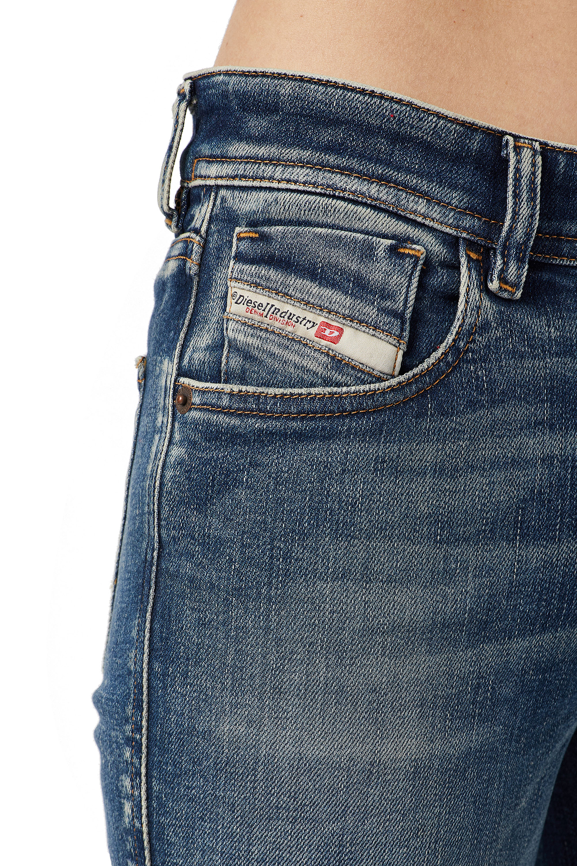 Diesel - 2017 SLANDY 09C20 Super skinny Jeans, Medium blue - Image 3