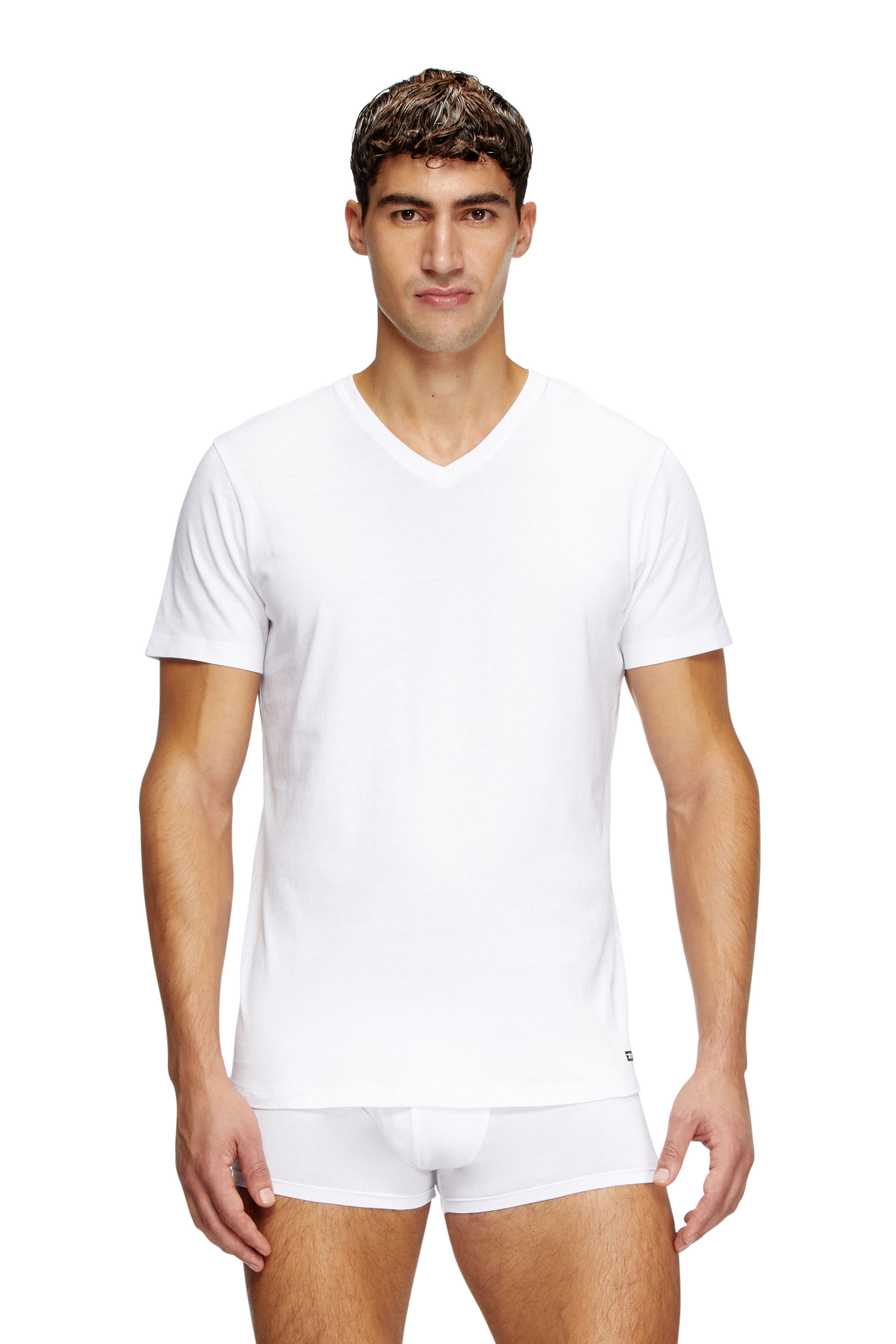 Diesel - MICHAEL-D-BOX-3PACK, Man's Three-pack of V-neck T-shirts in White - 3