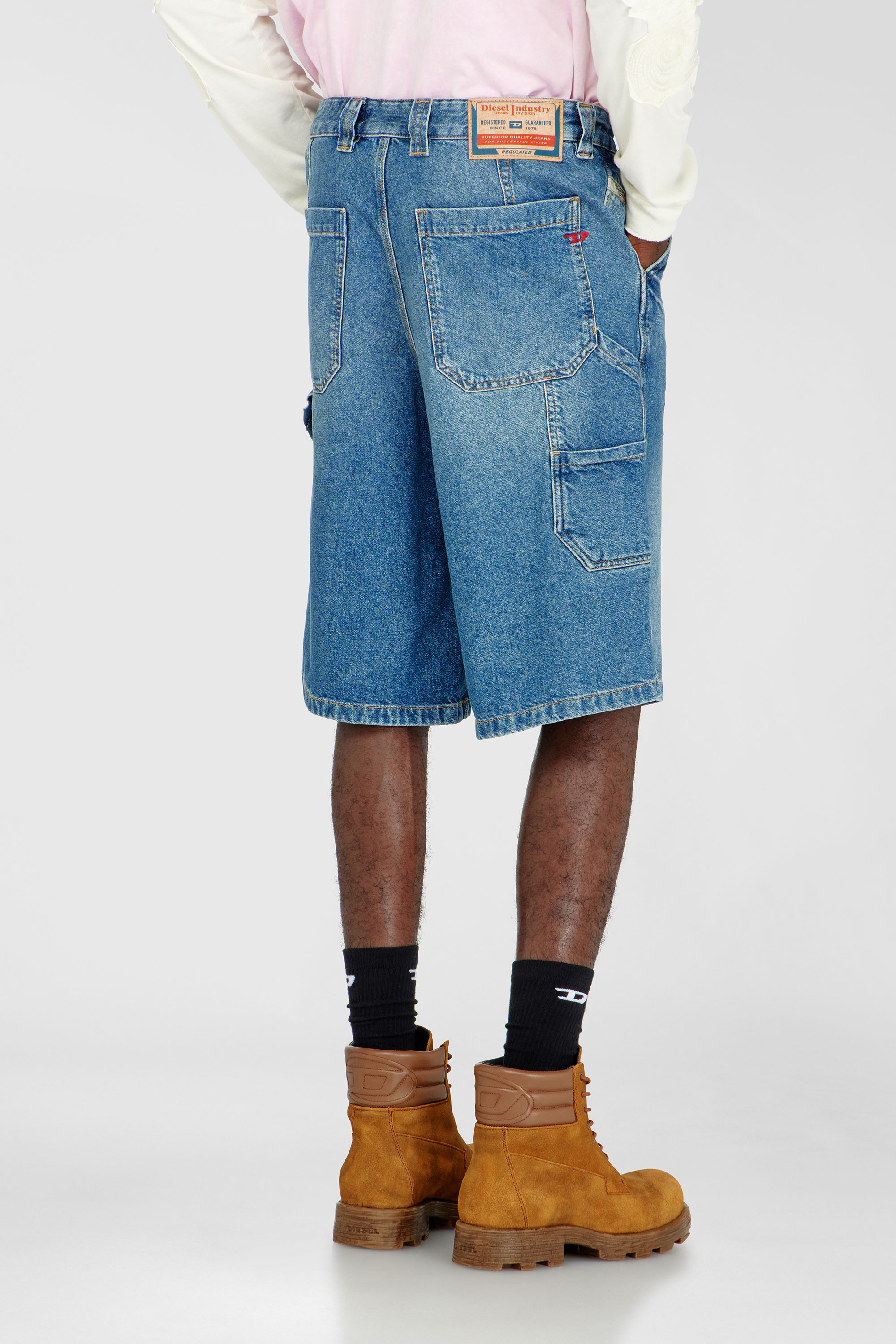 Men's Utility-style denim shorts | Blue | Diesel HU