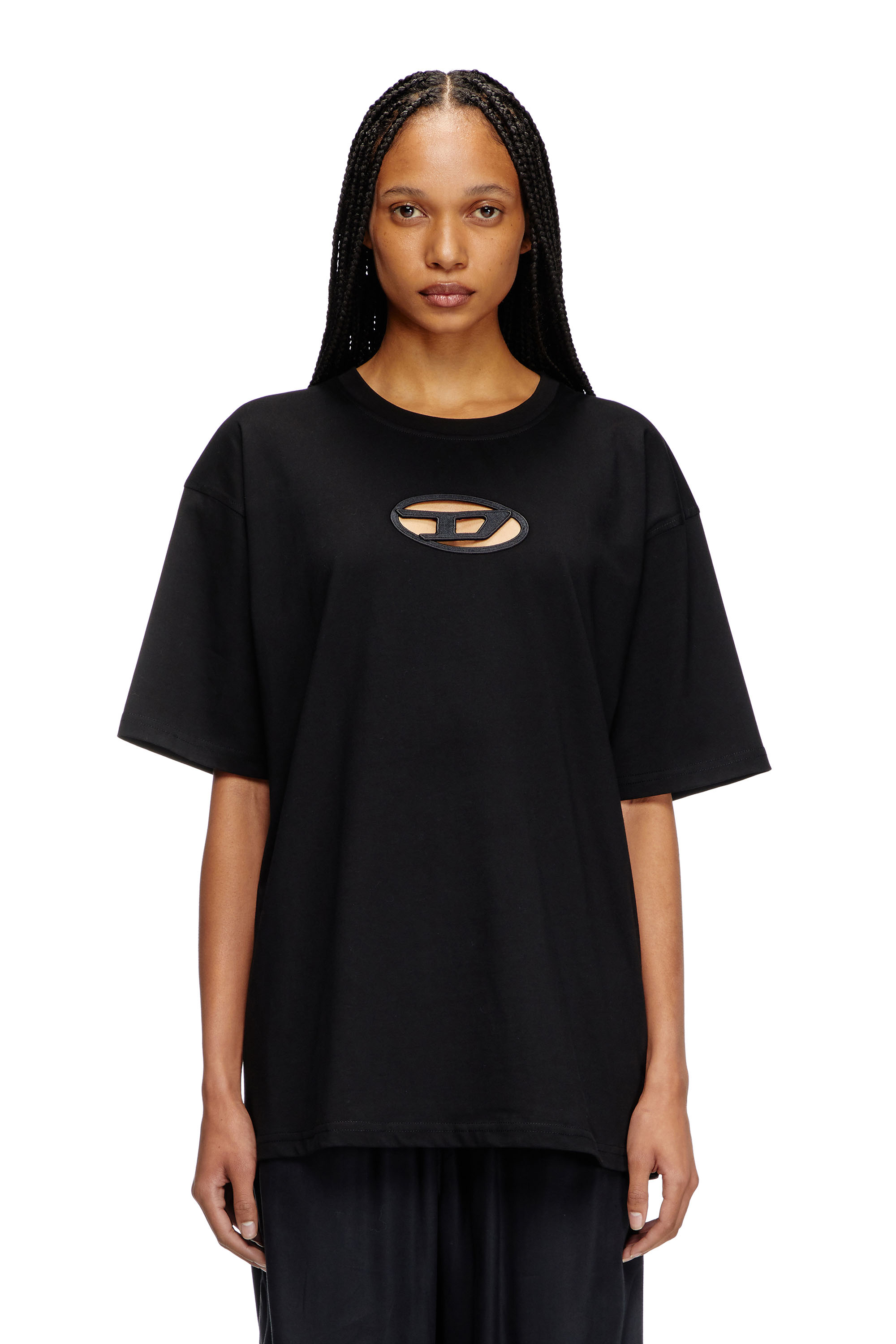 Diesel - T-BOXT-OD, Unisex's T-shirt with embroidered Oval D in Black - 1