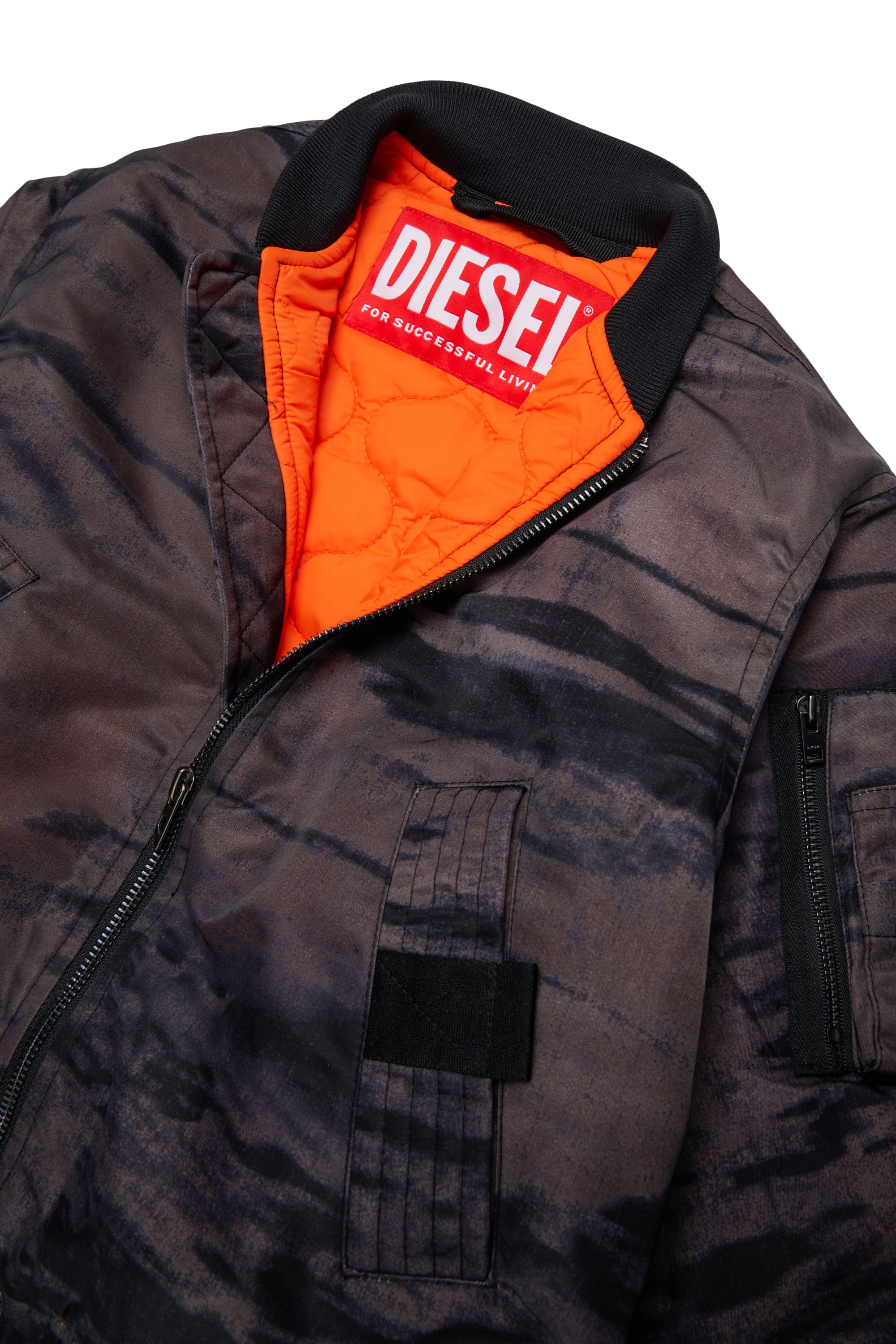 Diesel - JAKEPSDLBZ, Man's Nylon bomber jacket with quilted lining in Green - 3