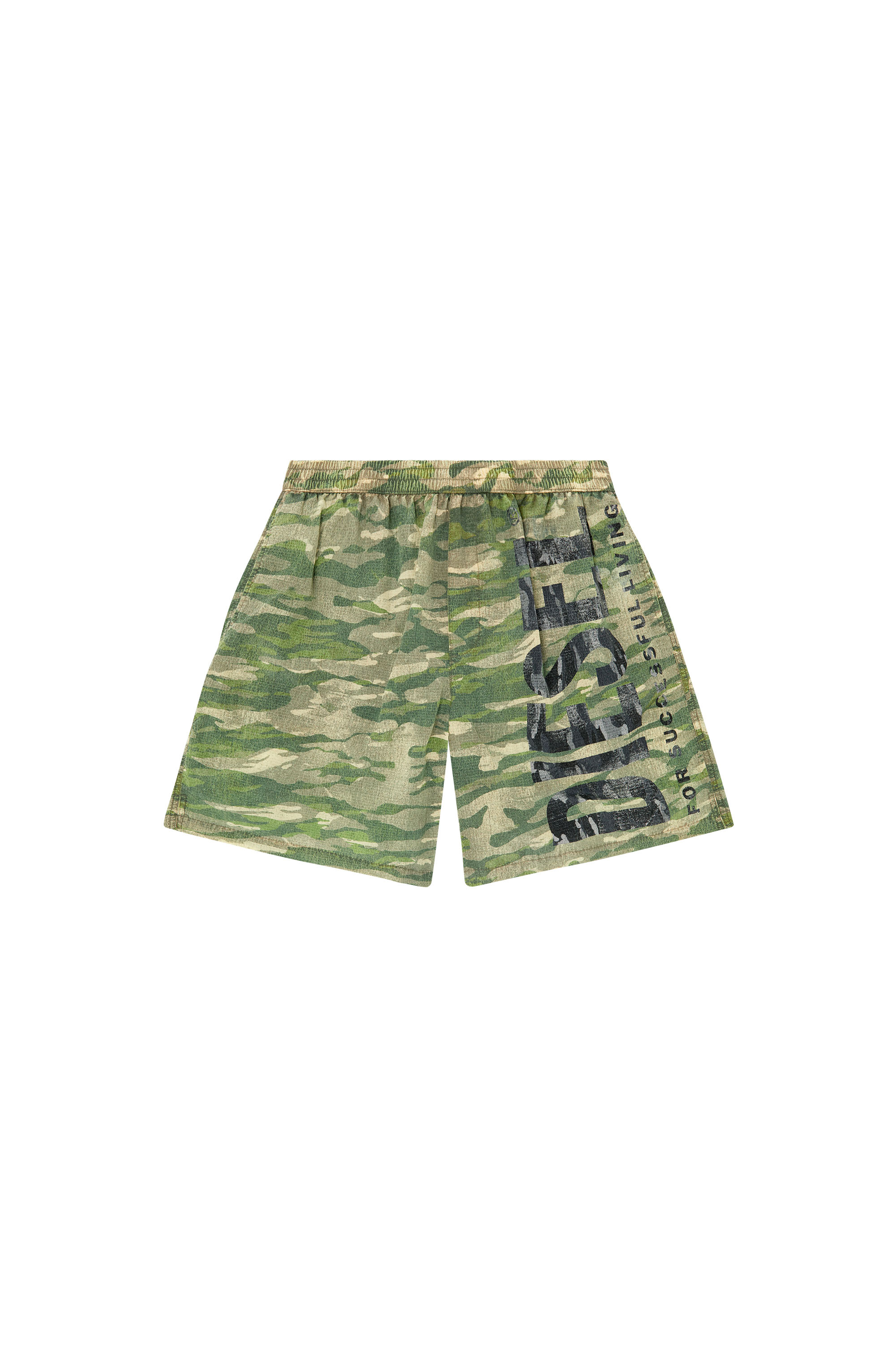 Diesel - POWEL-47.5-UTLT, Man's Board shorts in camo ripstop in Military Green - 4