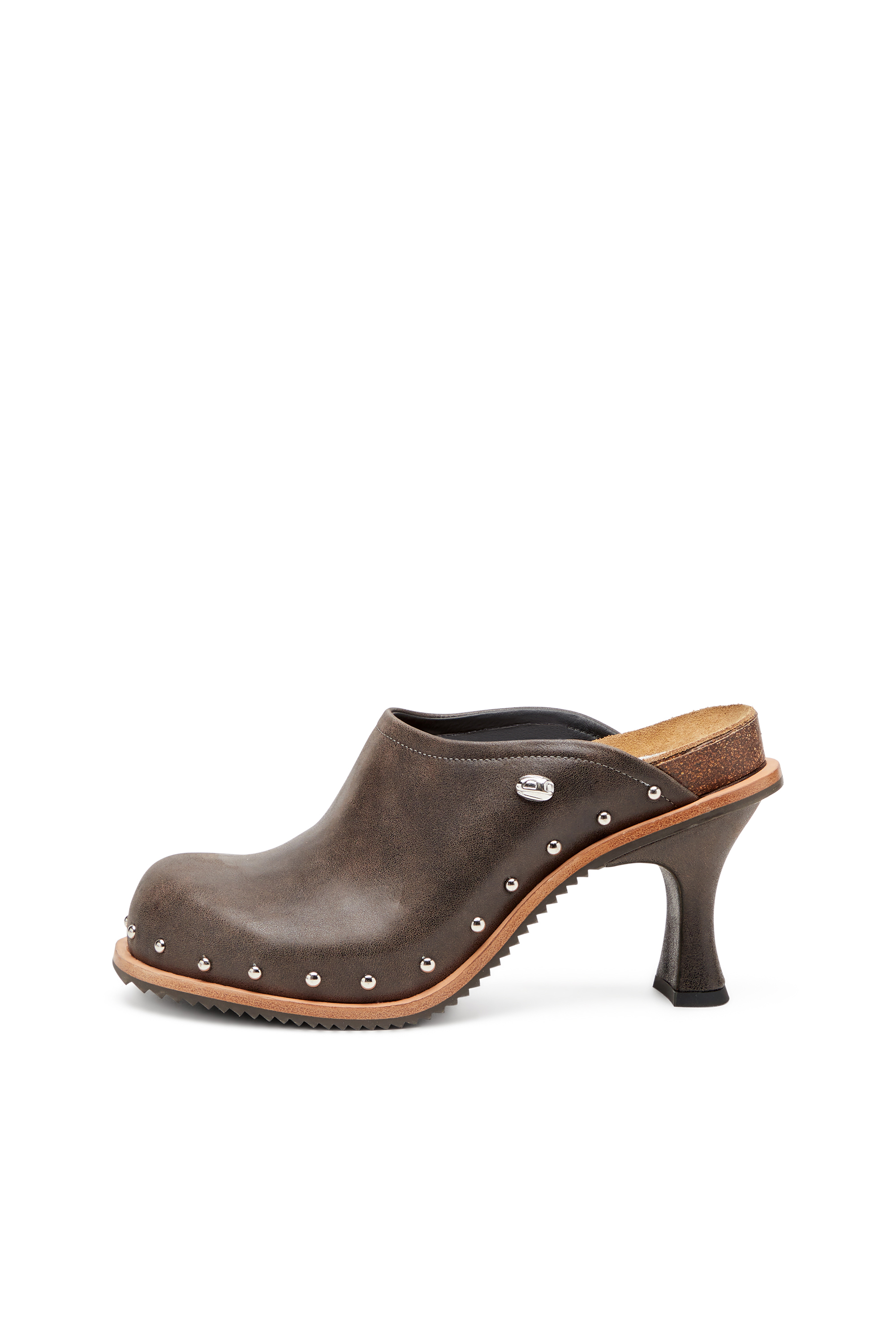 Diesel - D-WOODSTOCK ML CLOG W, Woman's Studded leather mules in Dark Brown - 7