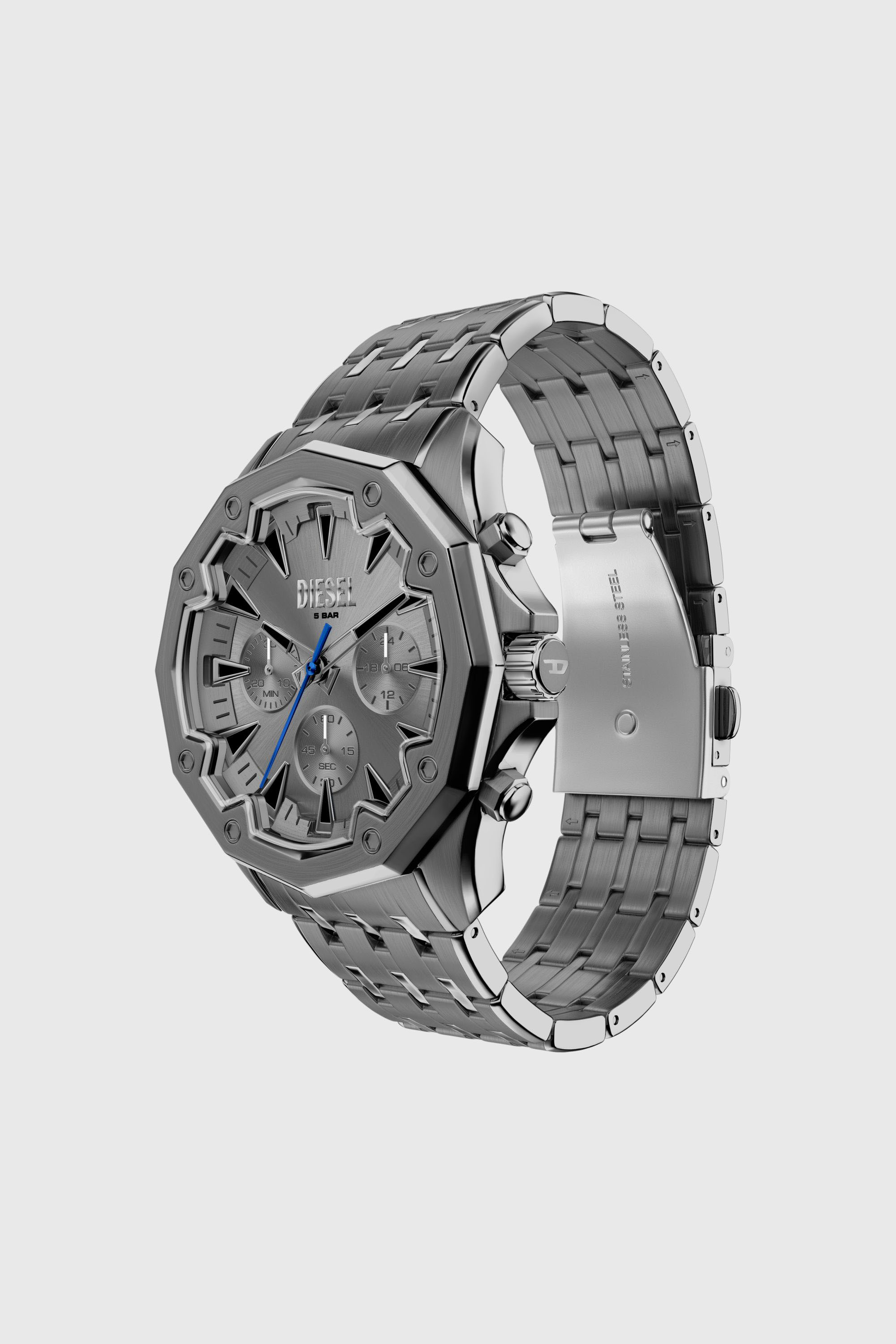 Diesel - DZ4708 WATCH, Man's Spiked stainless steel watch in Grey - 7