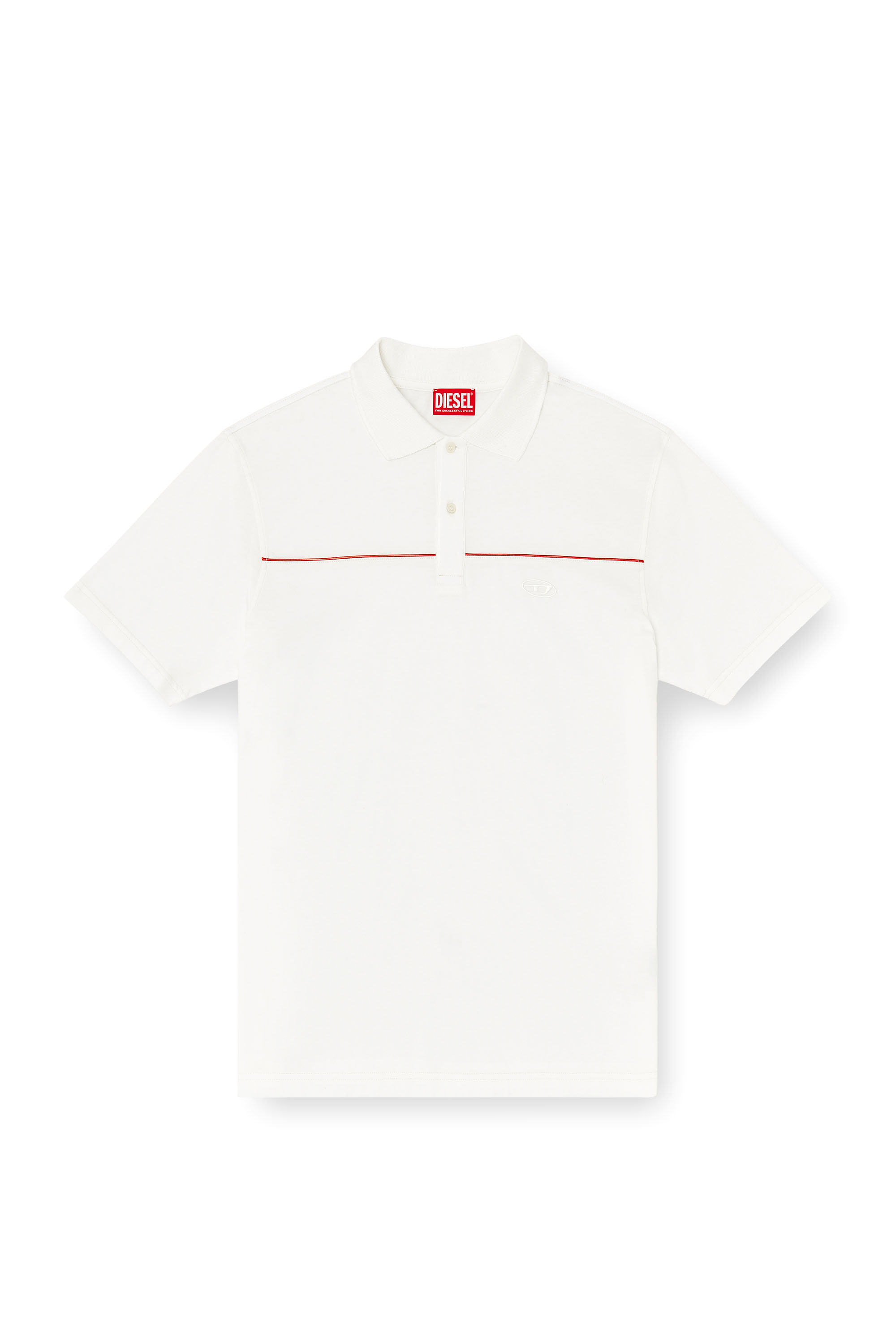 Diesel - T-REJUST-PIPING, Man's Polo shirt with contrast piping in White - 3