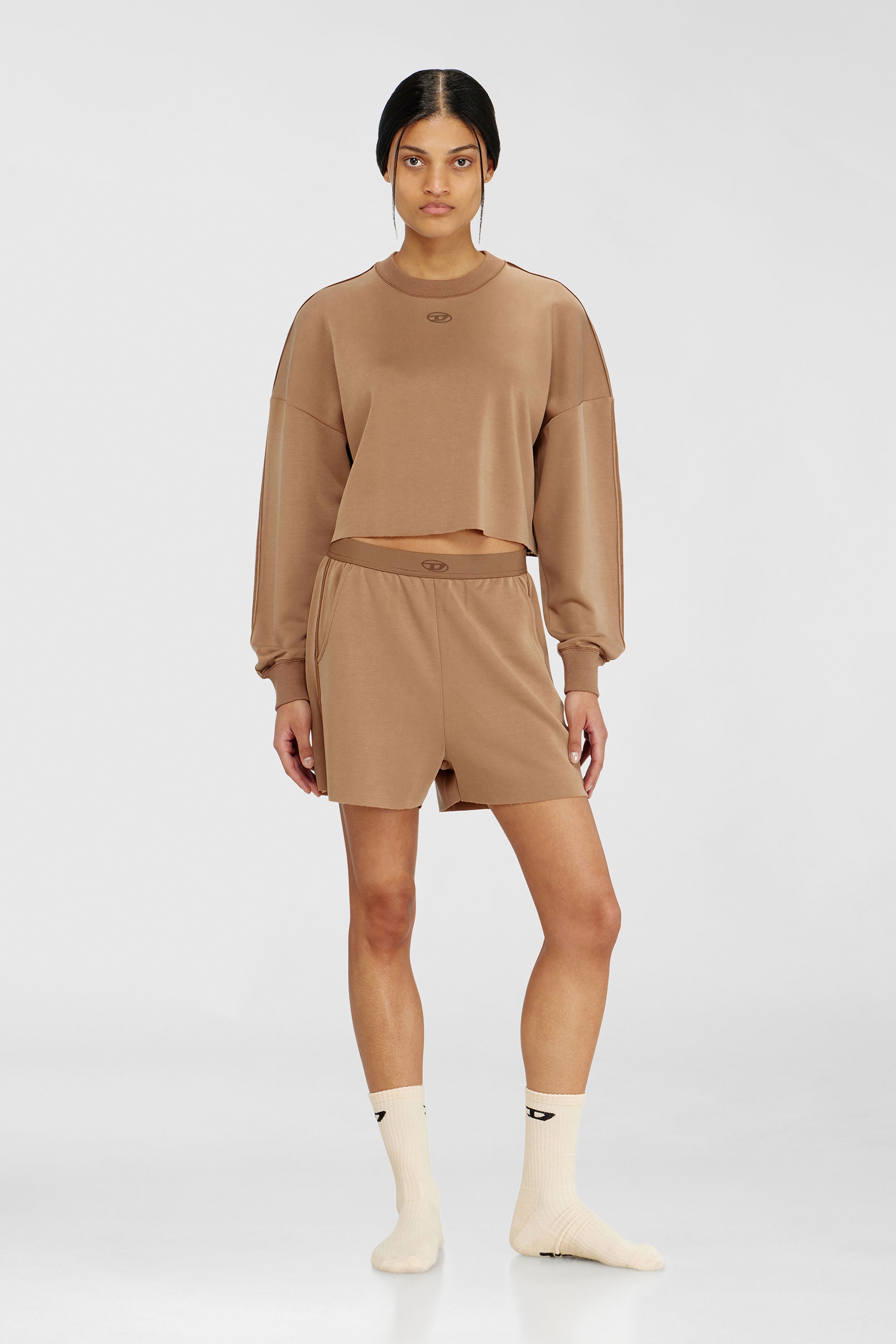 Diesel - MARTHA-UTLT, Woman's Shorts in light stretch scuba in Brown - 2