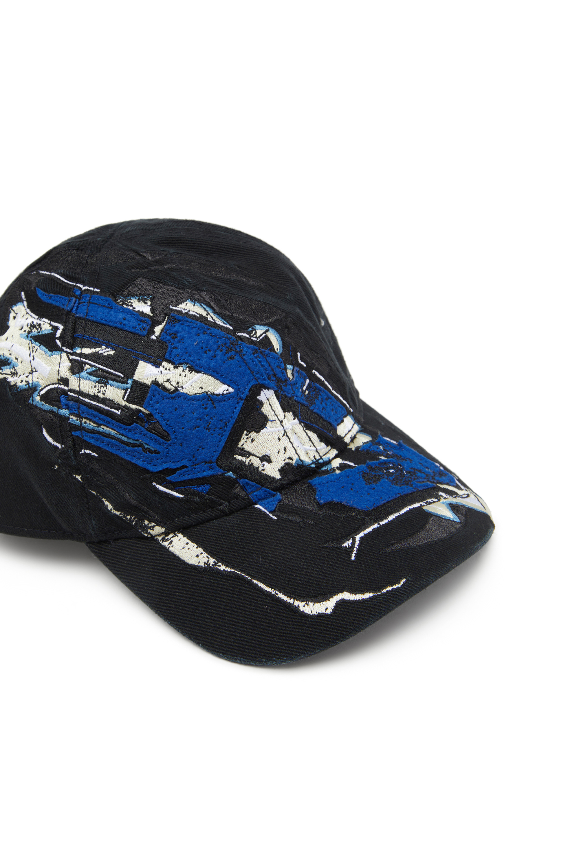 Diesel - C-EIFFEL, Man's Baseball cap with bold Oval D in Black/Blue - 3
