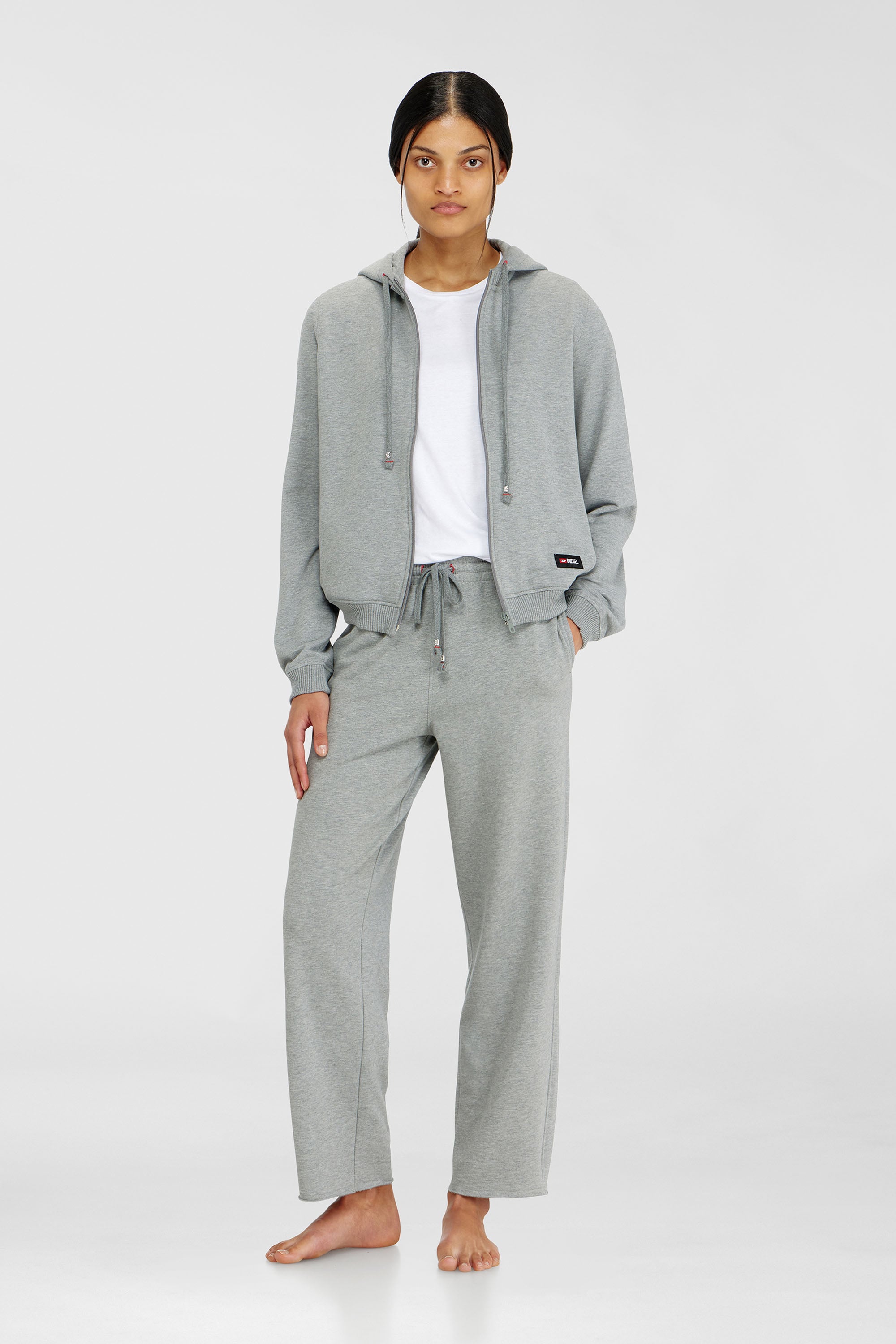 Diesel - INDRA-D-CORE, Woman's Peached sweatpants with raw hems in Grey - 2