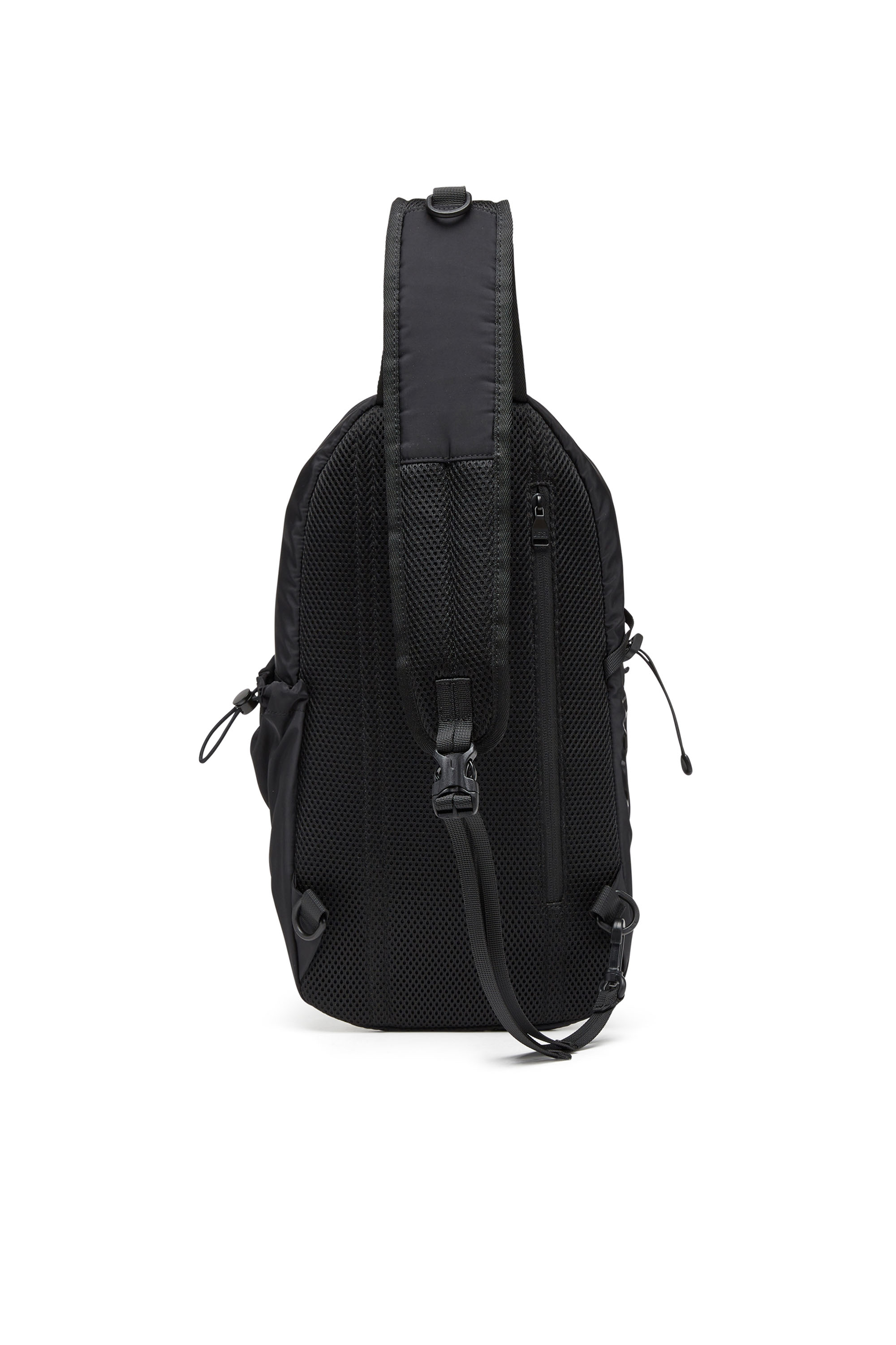 Diesel - DRAPE SLING BAG, Man's Drape-Nylon sling backpack with tonal logo in Black - 3