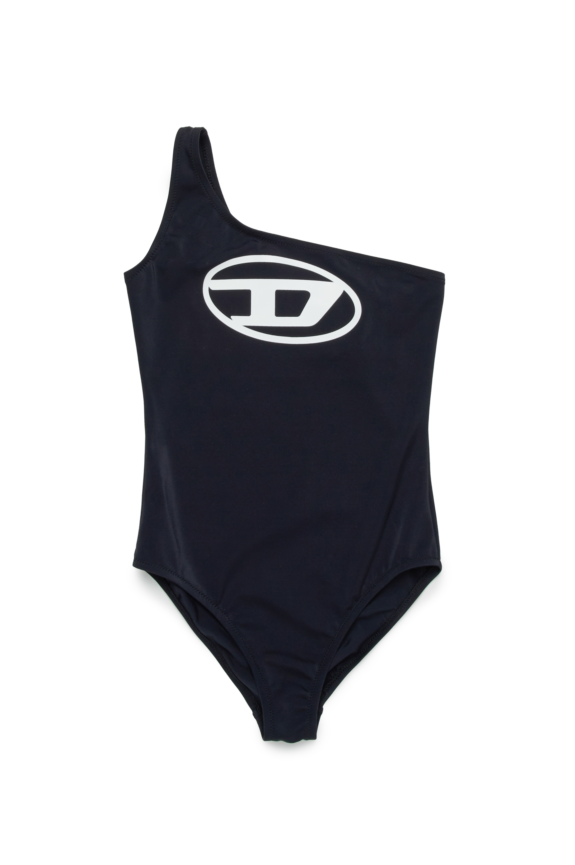 Diesel - MUNNYX, Woman's One-shoulder swimsuit with Oval D logo in Black - 1