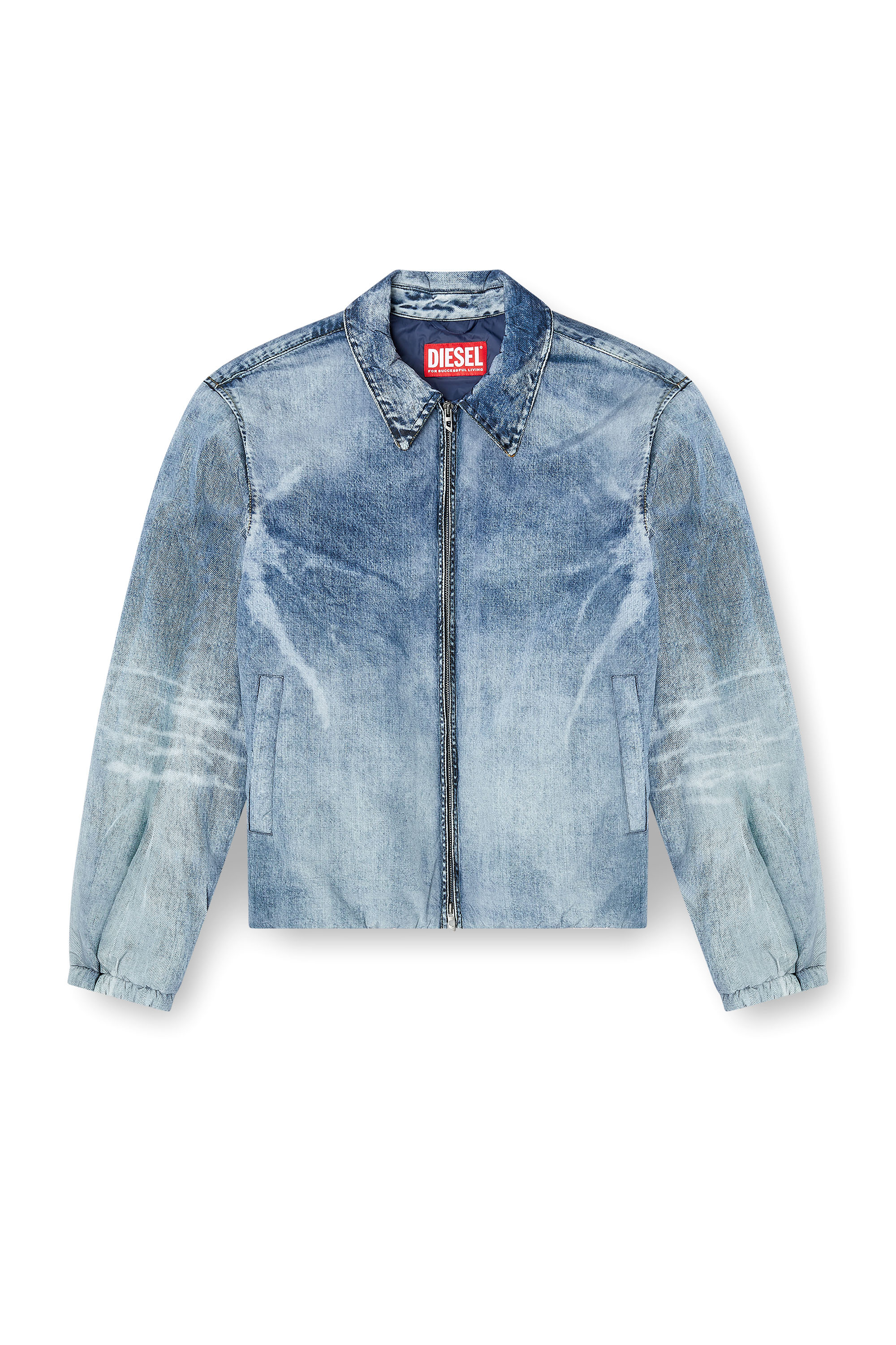 J-ACT, Light Blue Diesel - J-ACT, Man's Jacket in denim-effect nylon in Light Blue - 2