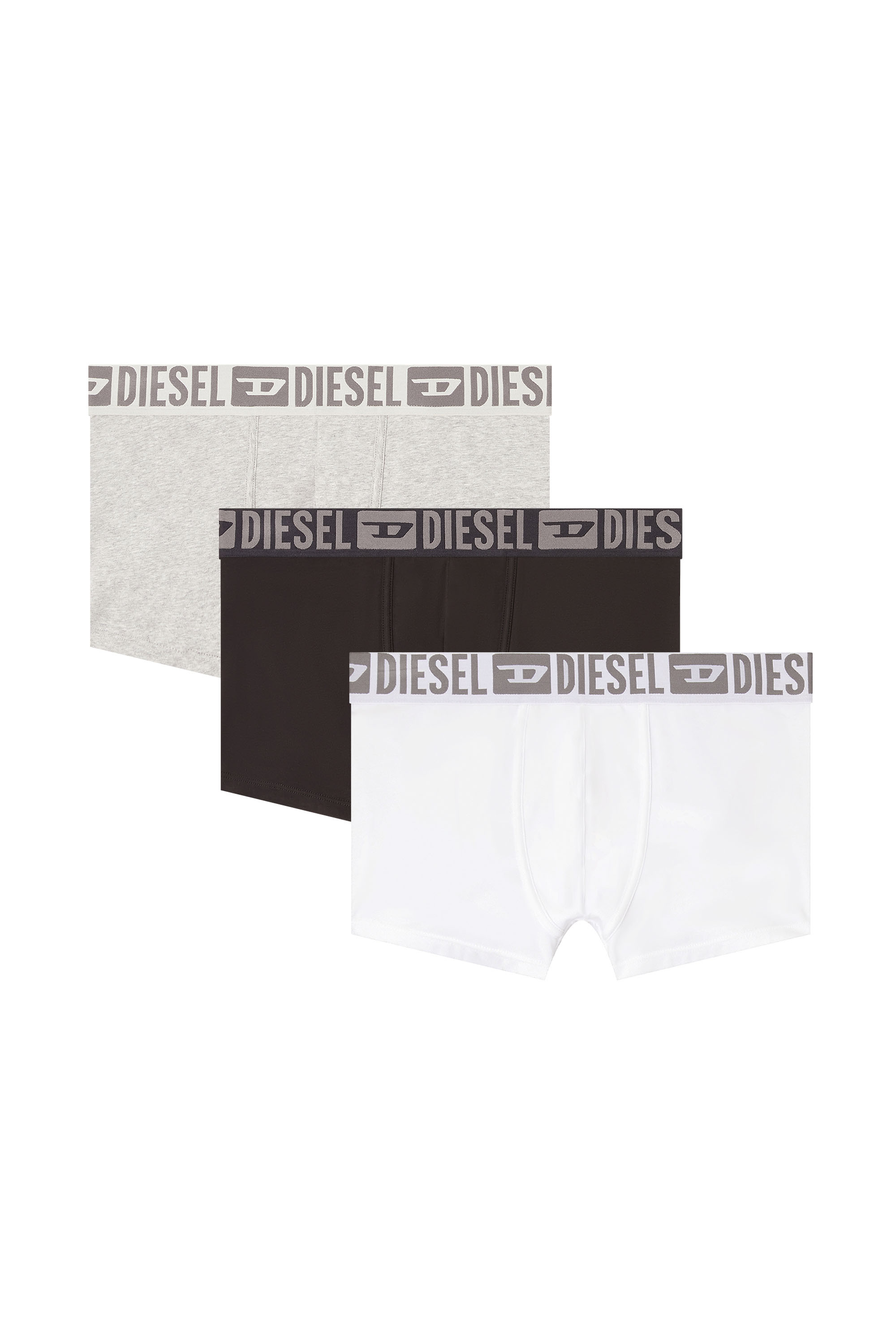 Diesel - MIKE-D-CORE-3PACK, Man's 3-pack of stretch cotton boxers with tonal waistband in White/Black - 2