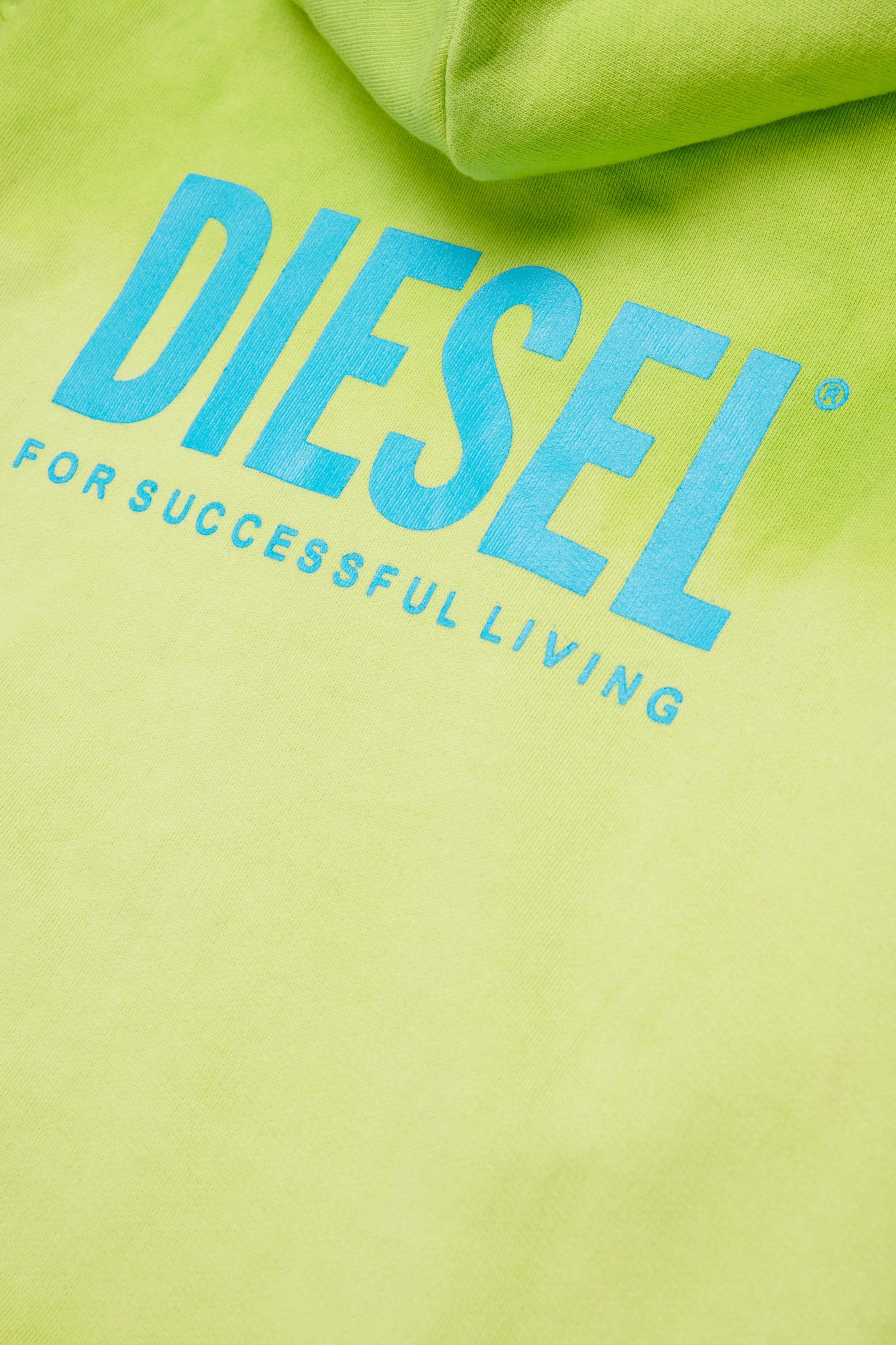 Diesel - SHADE OVER, Man's Gradient hoodie with logo print in Green - 4