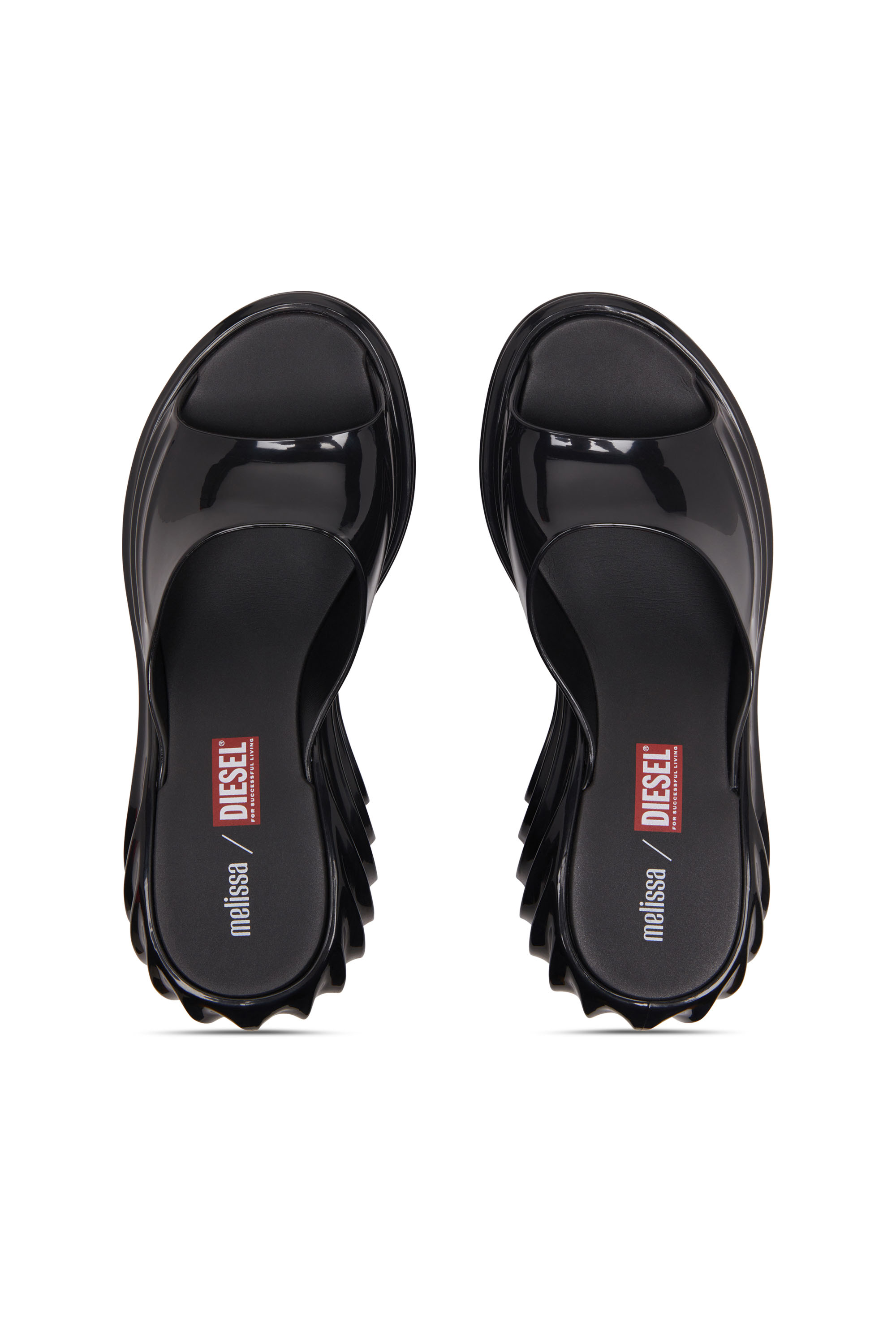 Women's Platform mule in Melflex® | Black | Diesel {{Country}}