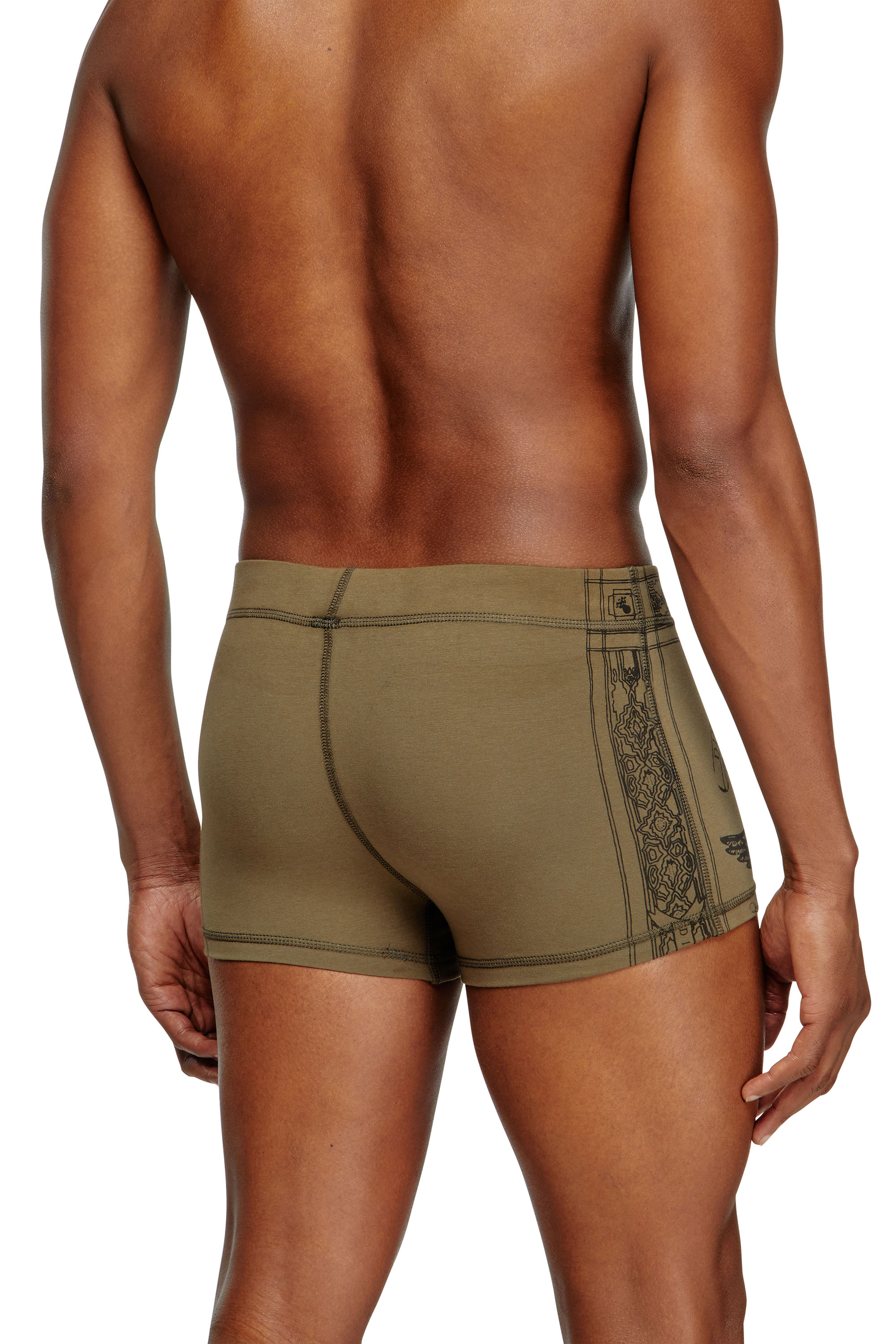 Diesel - DAMIEN-UTLT, Man's Boxer briefs with Phoenix print in Military Green - 4