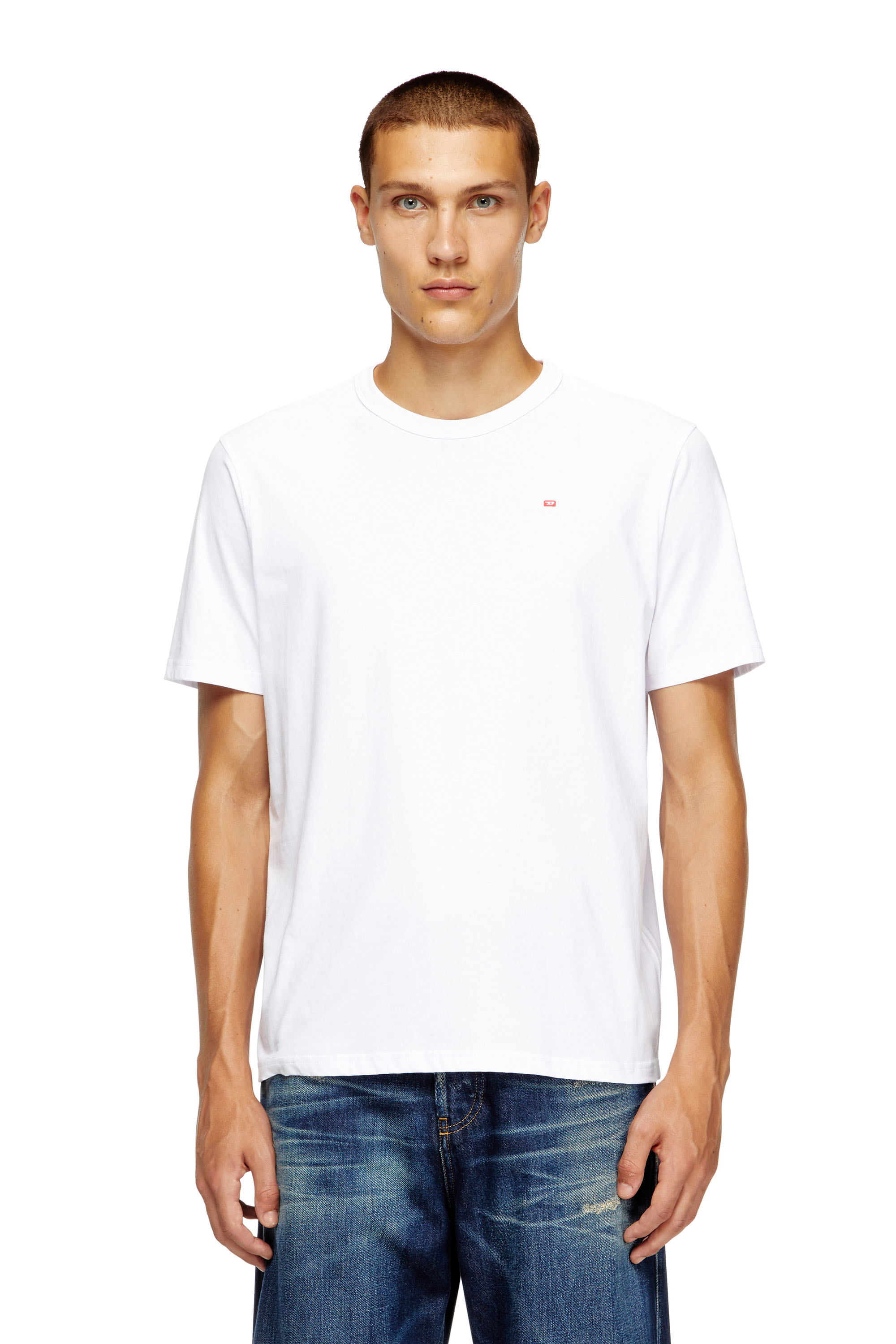 Diesel - T-ADJUST-MICRODIV, Unisex's T-shirt with micro-embroidered logo in White - 1