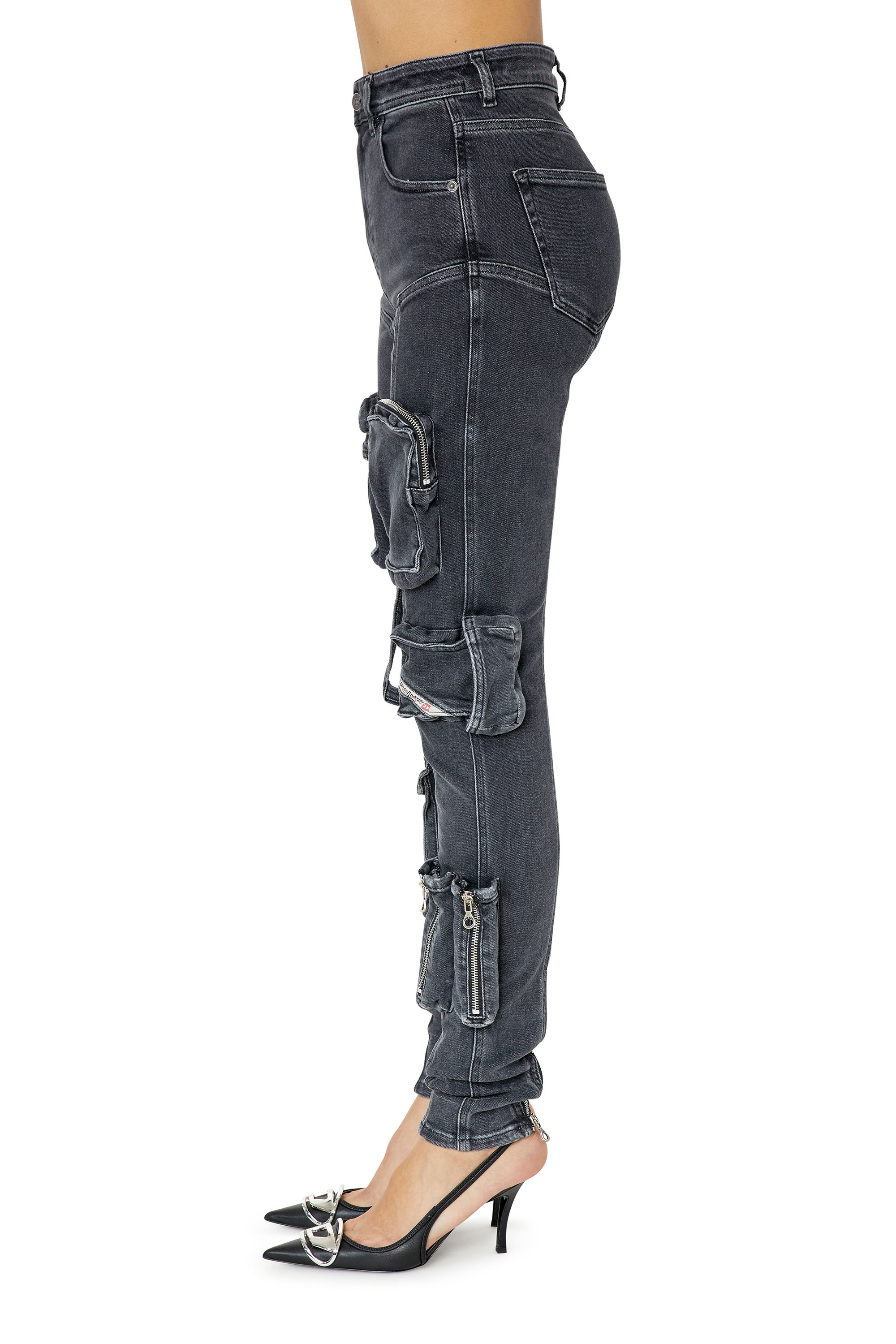 Diesel - Super skinny Jeans 1984 Slandy-High 09F27, Black/Dark grey - Image 5