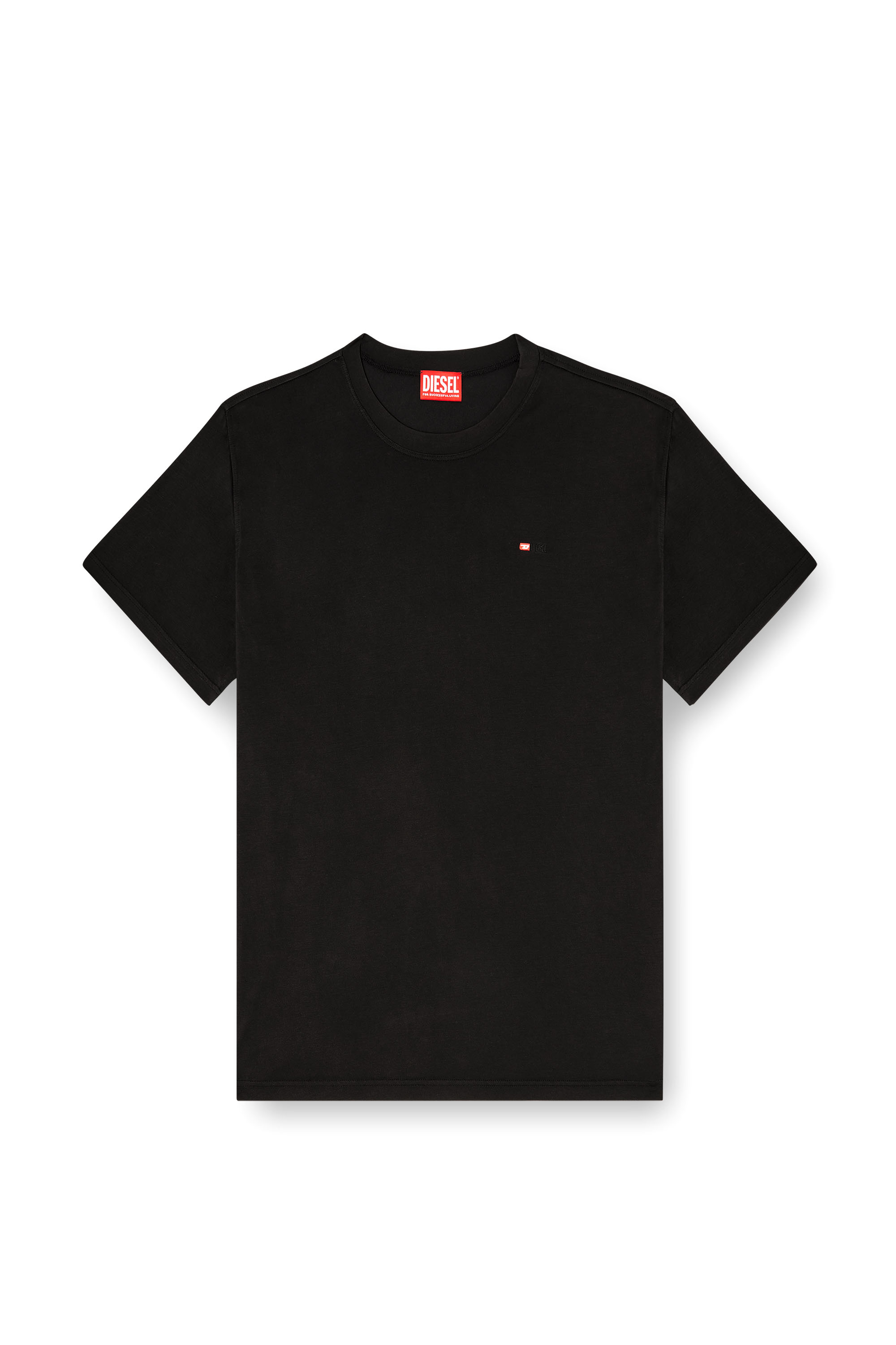 Diesel - T-NORMS, Man's Fluid T-shirt with micro embroidery in Black - 3