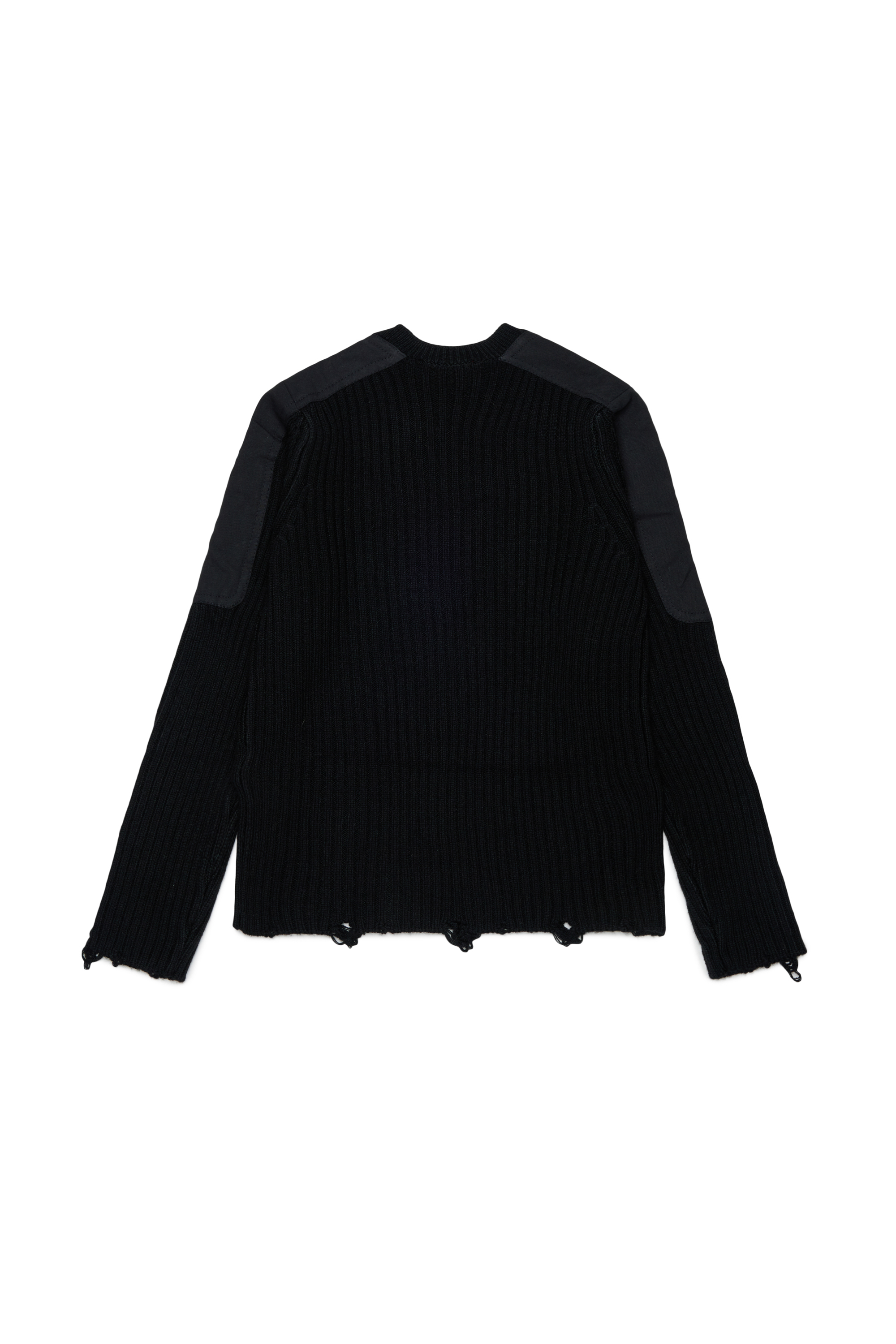 Diesel - KAMAR, Man's Frayed jumper in wool blend in Black - 2