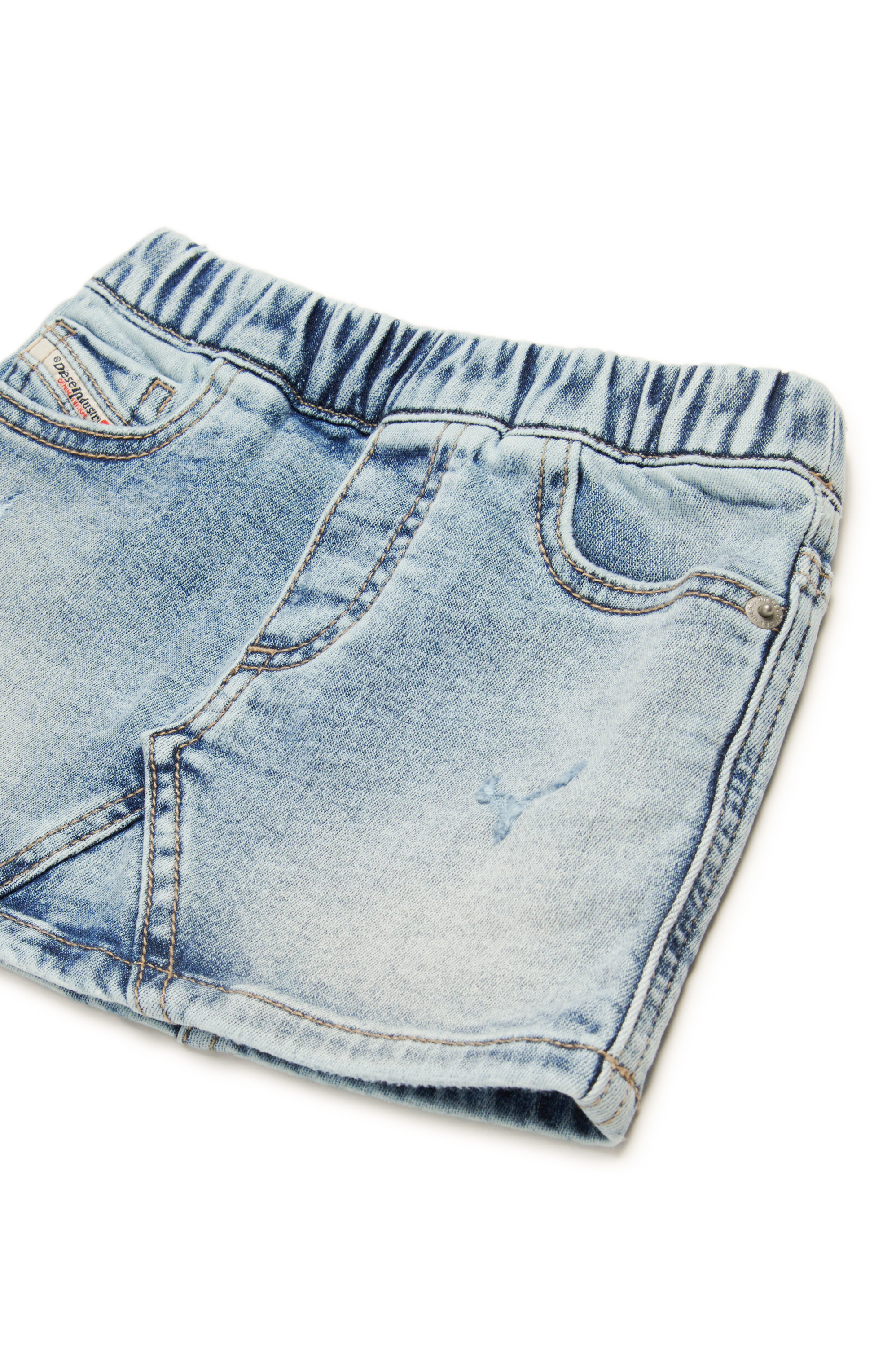 Diesel - GERRYB JJJ, Woman's Short skirt in used-look JoggJeans in Light Blue - 3