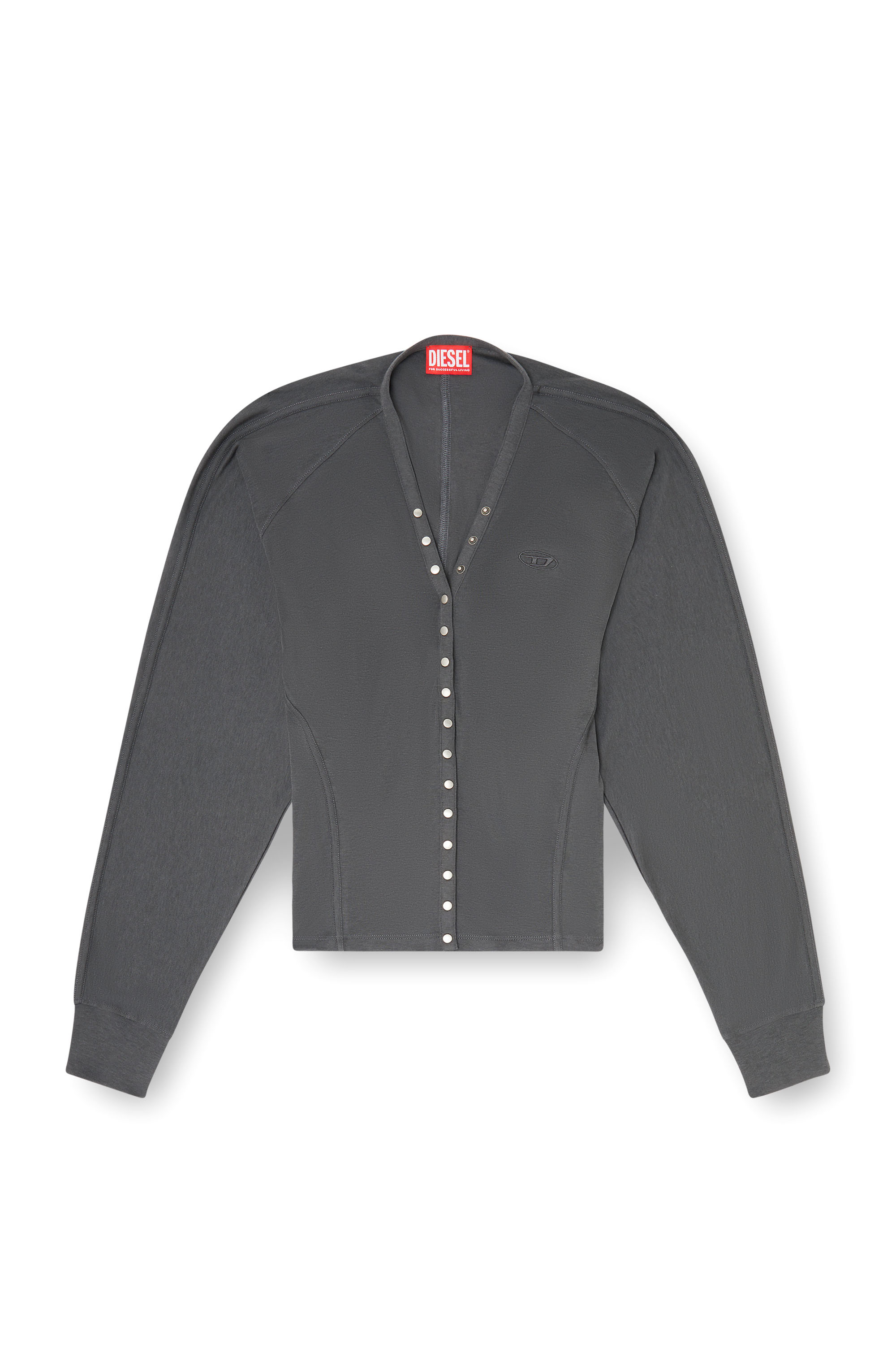Diesel - T-ISERINA, Woman's Tencel-blend cardigan top with batwing sleeves in null - 2