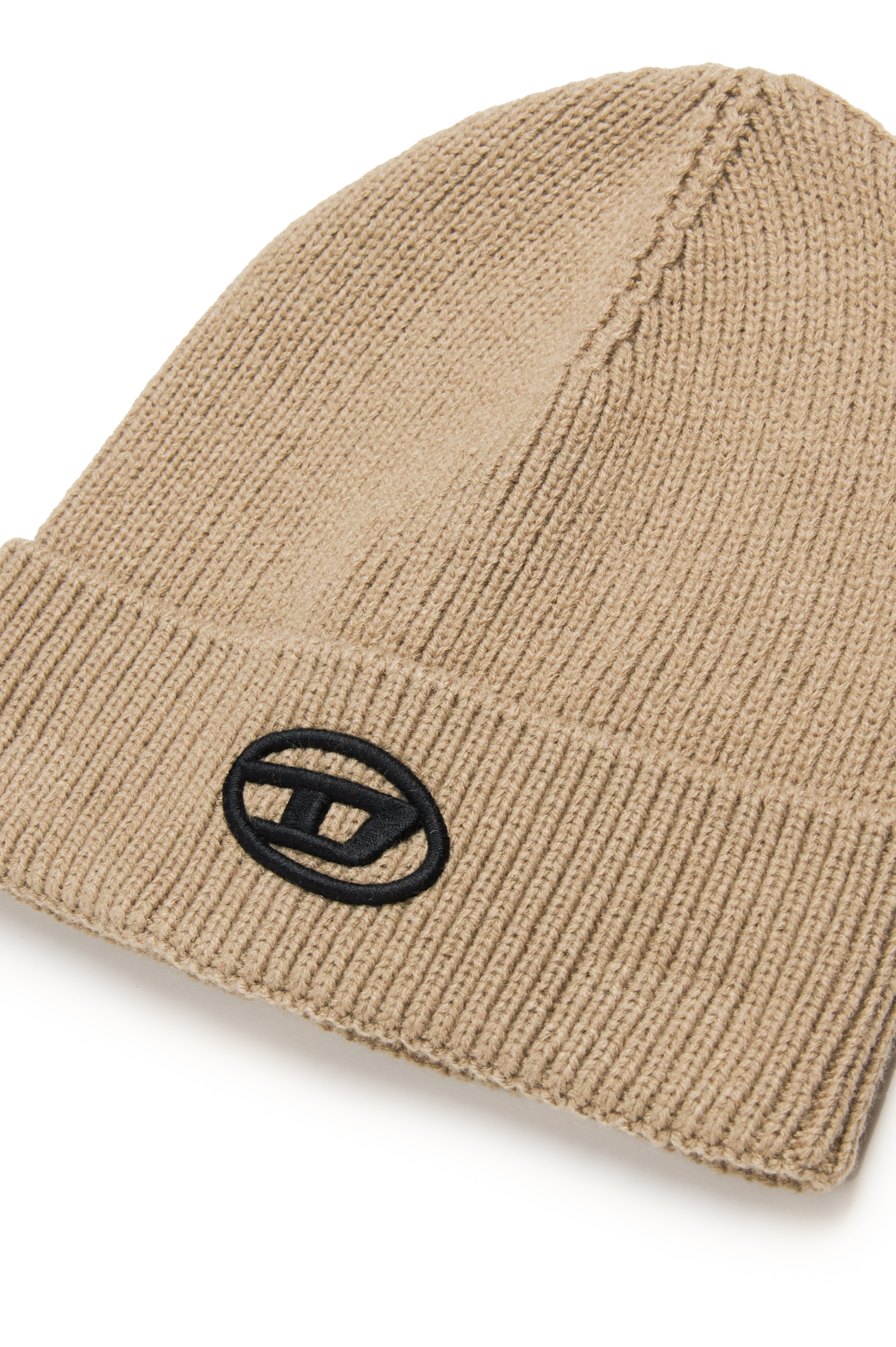 Diesel - FCODERFULLYTX, Unisex's Beanie with logo embroidery in Light Brown - 3