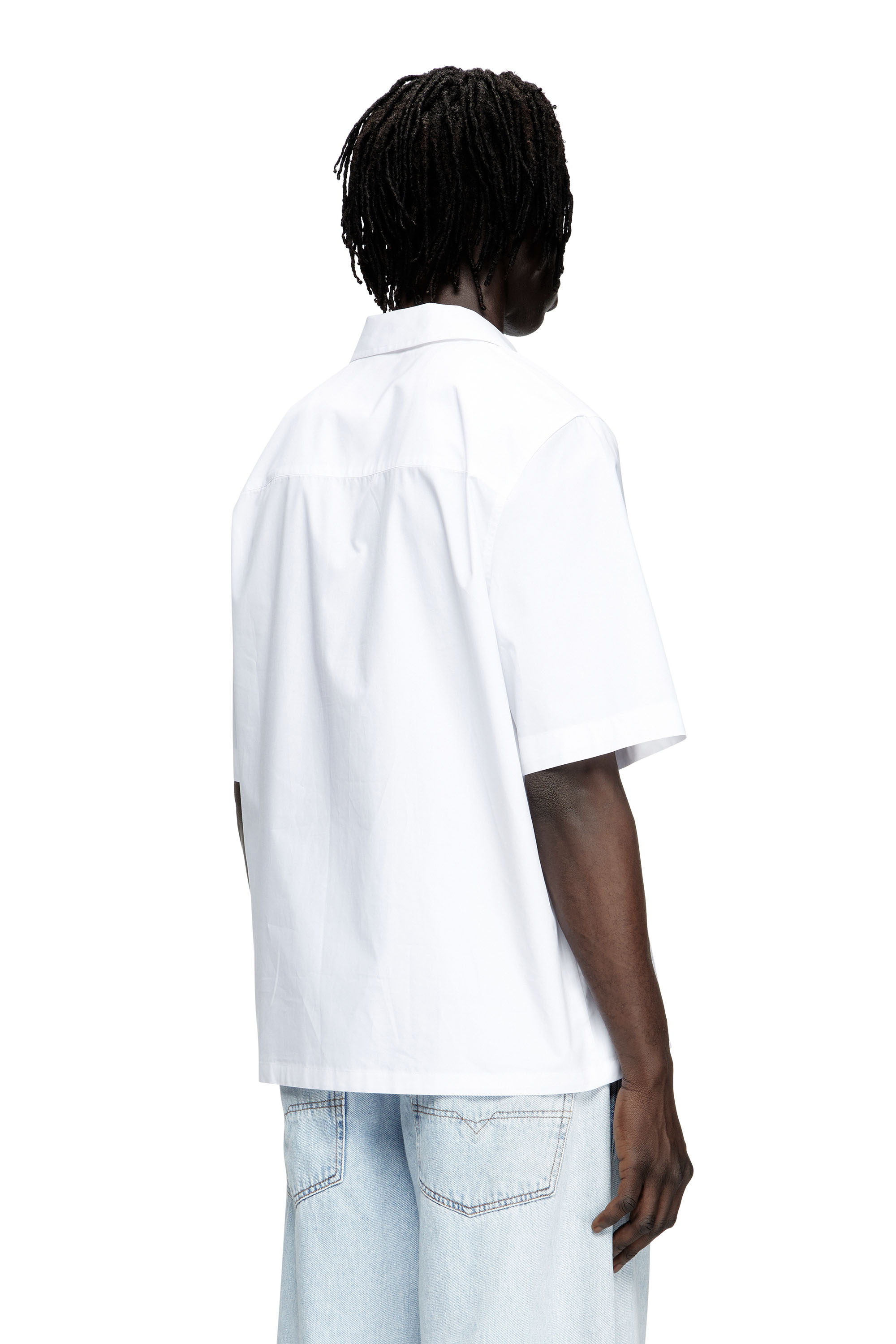 Diesel - S-MAC-PCAL, Man's Bowling shirt with Oval D in White - 3