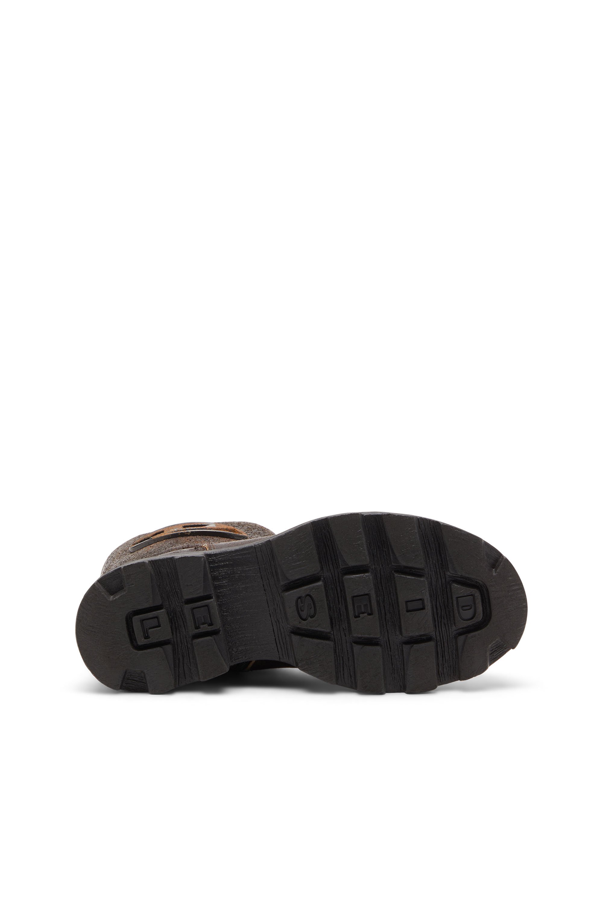 Diesel - D-HAMMER BKR D W, Woman's D-Hammer-Biker boots in distressed crackled suede in Brown - 4