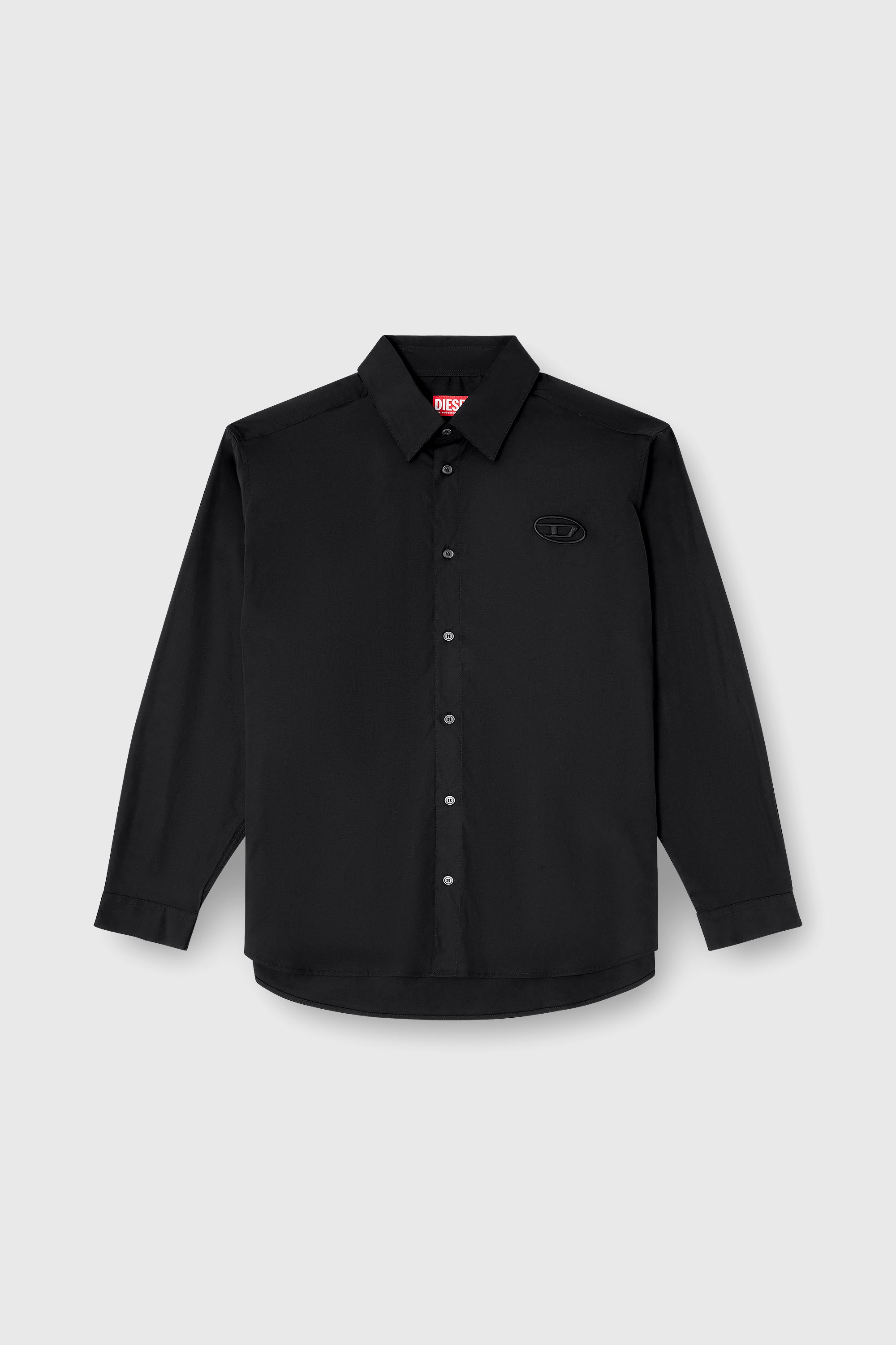 Diesel - S-SIMPLY-GSBH, Man's Stretch poplin shirt with embroidery in Black - 2