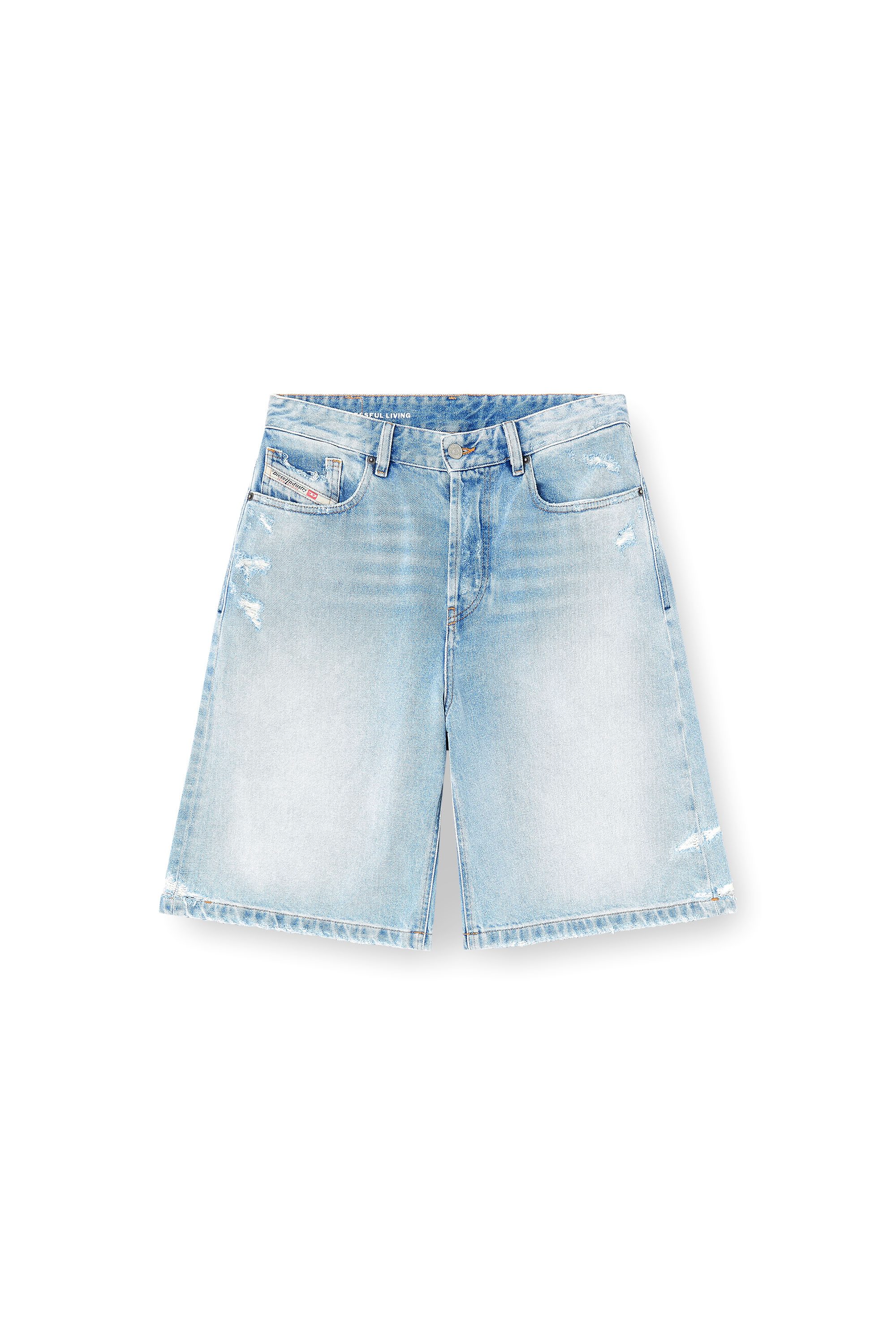 Diesel - DE-SIRE-SHORT, Woman's Shorts in destroyed denim in null - 2