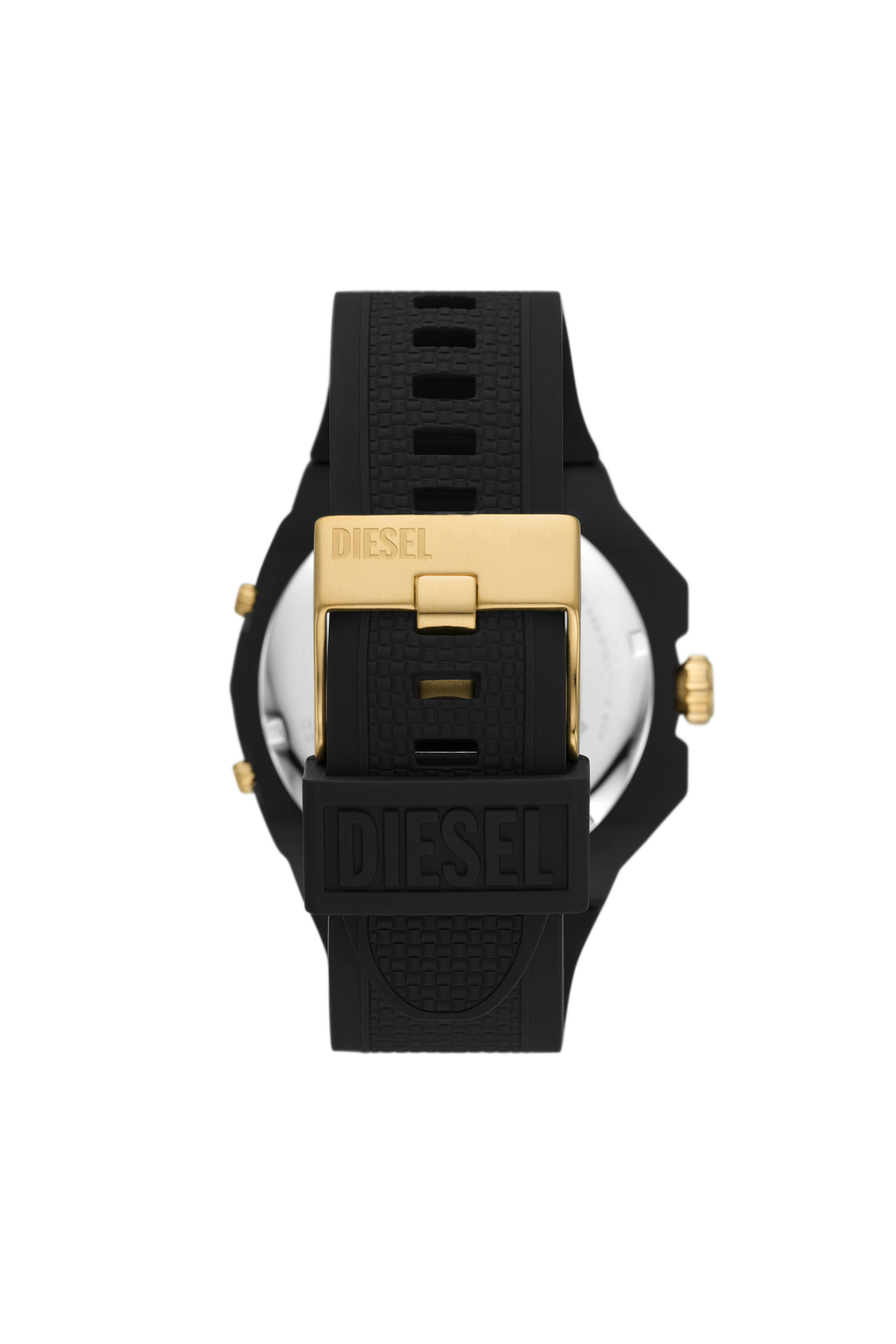 Diesel - DZ1987, Man's Framed three-hand black silicone watch in Black - 2