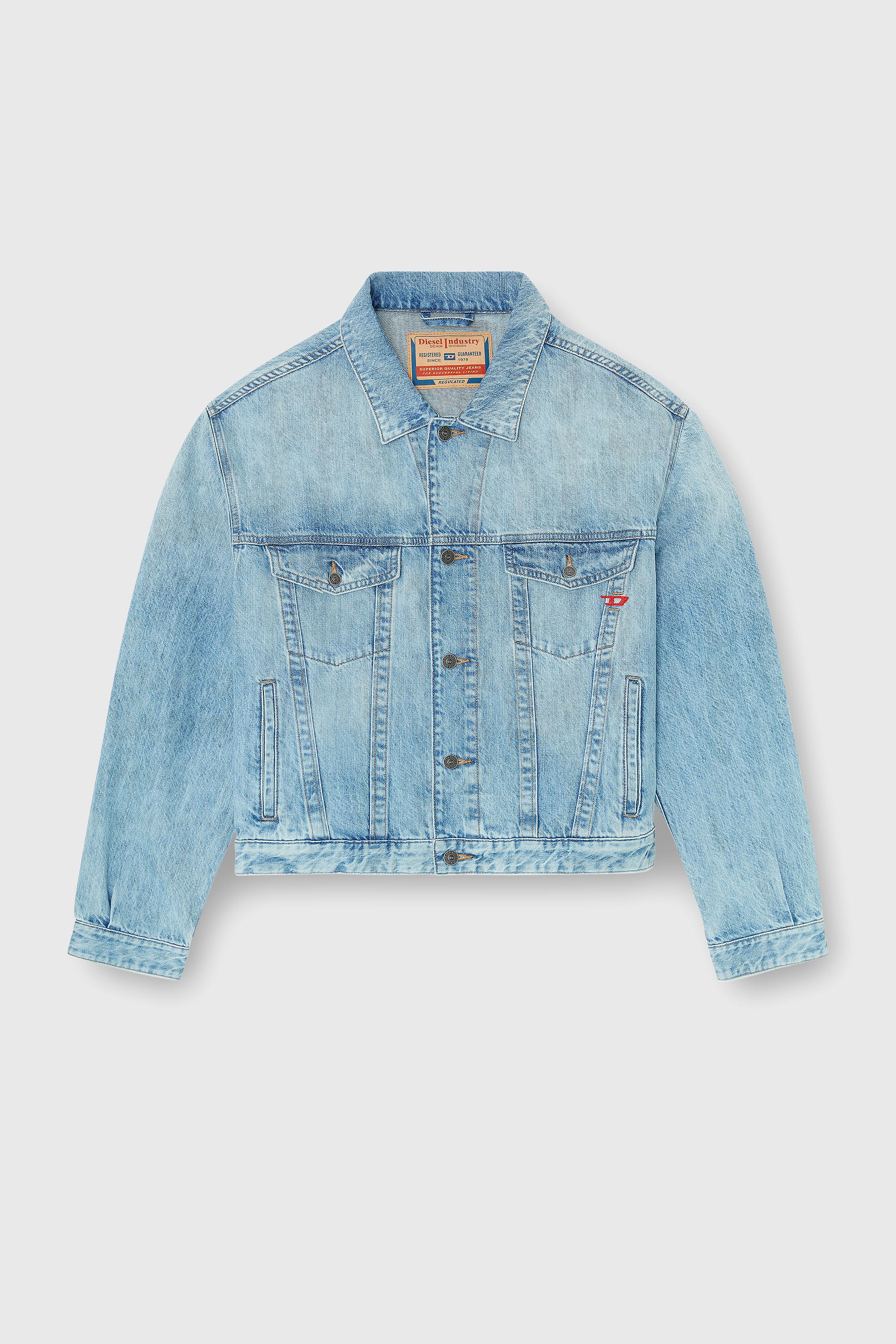 Diesel - D-RANGER, Unisex's Trucker jacket in denim in Light Blue - 2
