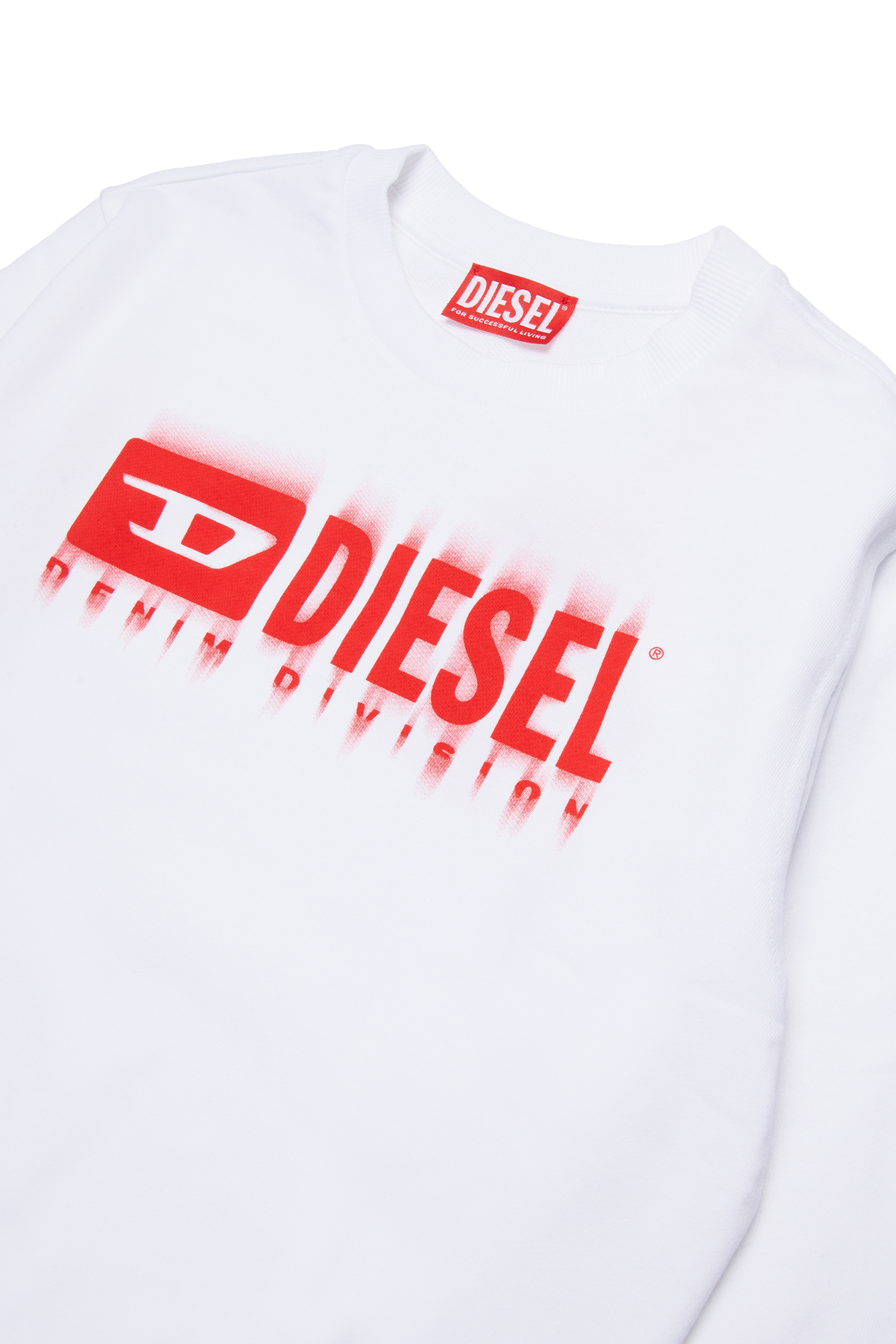 Diesel - SGINNL8 OVER, Man's Sweatshirt with smudged logo in White - 3