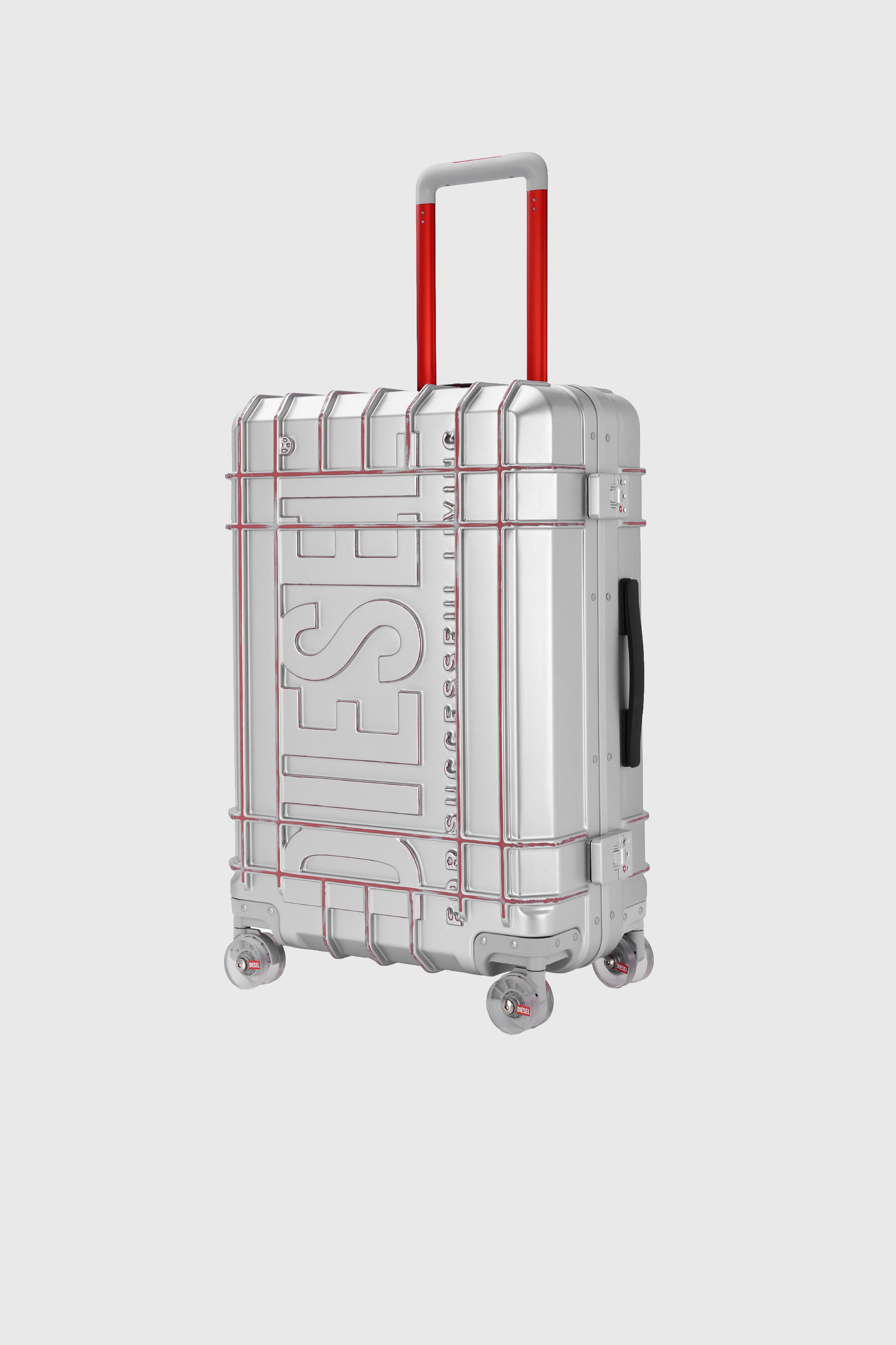 Diesel - DIESEL PC STRONG IMAGE TROLLEY- DSL003, Unisex's Rugged suitcase size M in Silver - 5