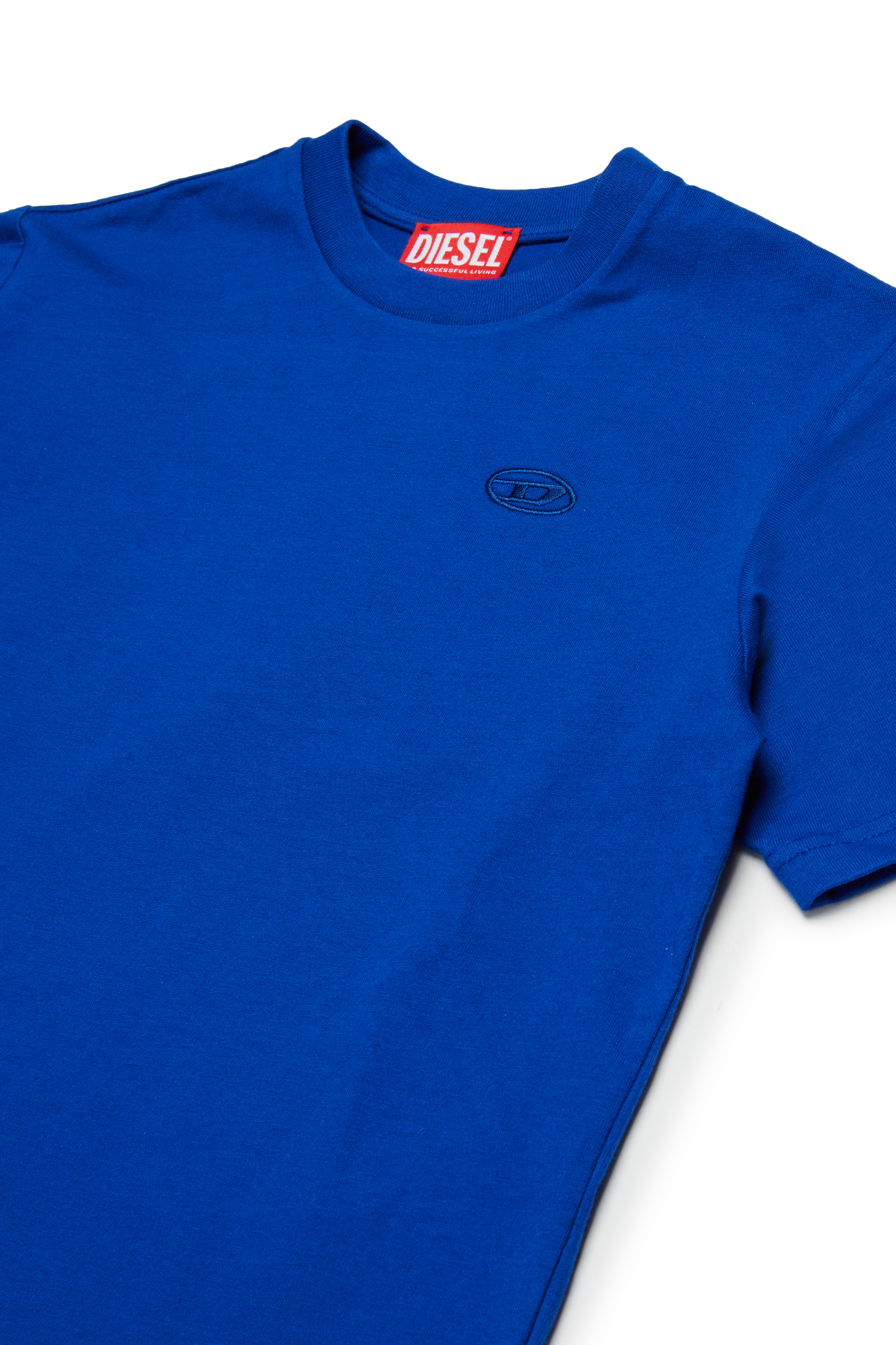 Diesel - TBOGGYMEGOVALD OVER, Man's T-shirt with mega Oval D embroidery in Blue - 3