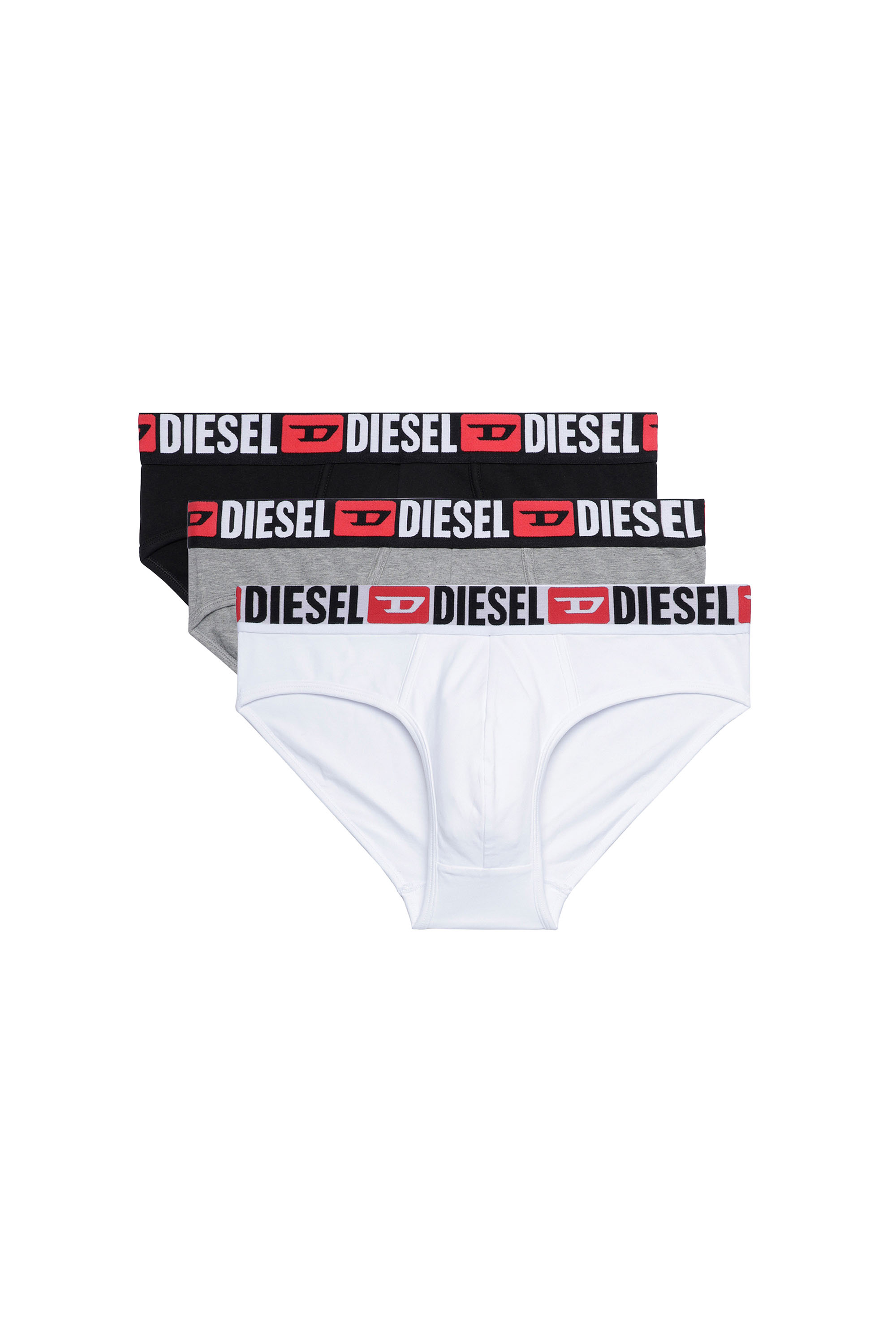 UMBR-ANDRETHREEPACK, White/Black Diesel - UMBR-ANDRETHREEPACK, Man's Three-pack of solid-colour briefs in White/Black - 2