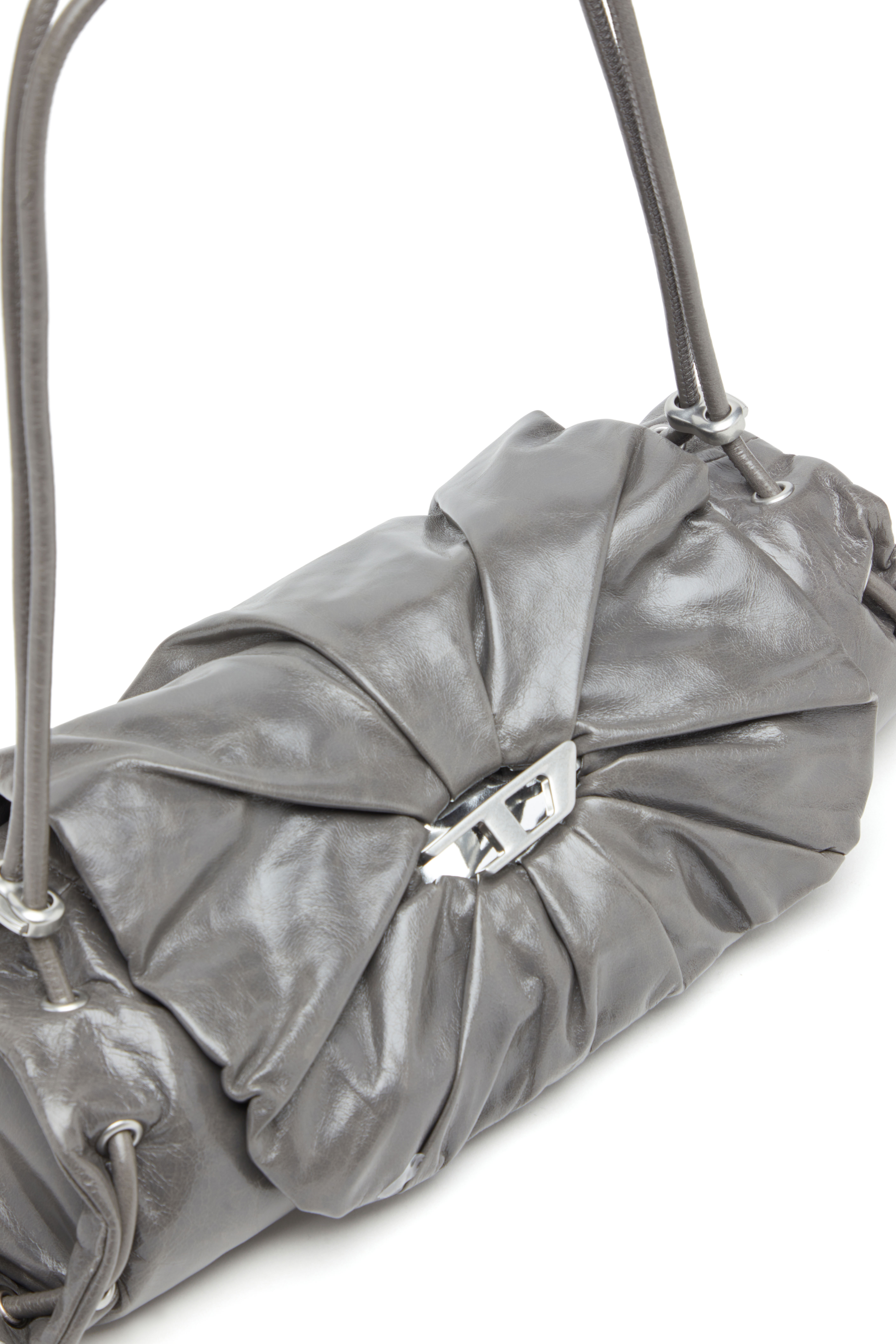 SCRUNCH-D SHOULDER S, Grey Diesel - SCRUNCH-D SHOULDER S, Woman's Scrunch-D S-Shoulder bag in scrunched leather in Grey - 5