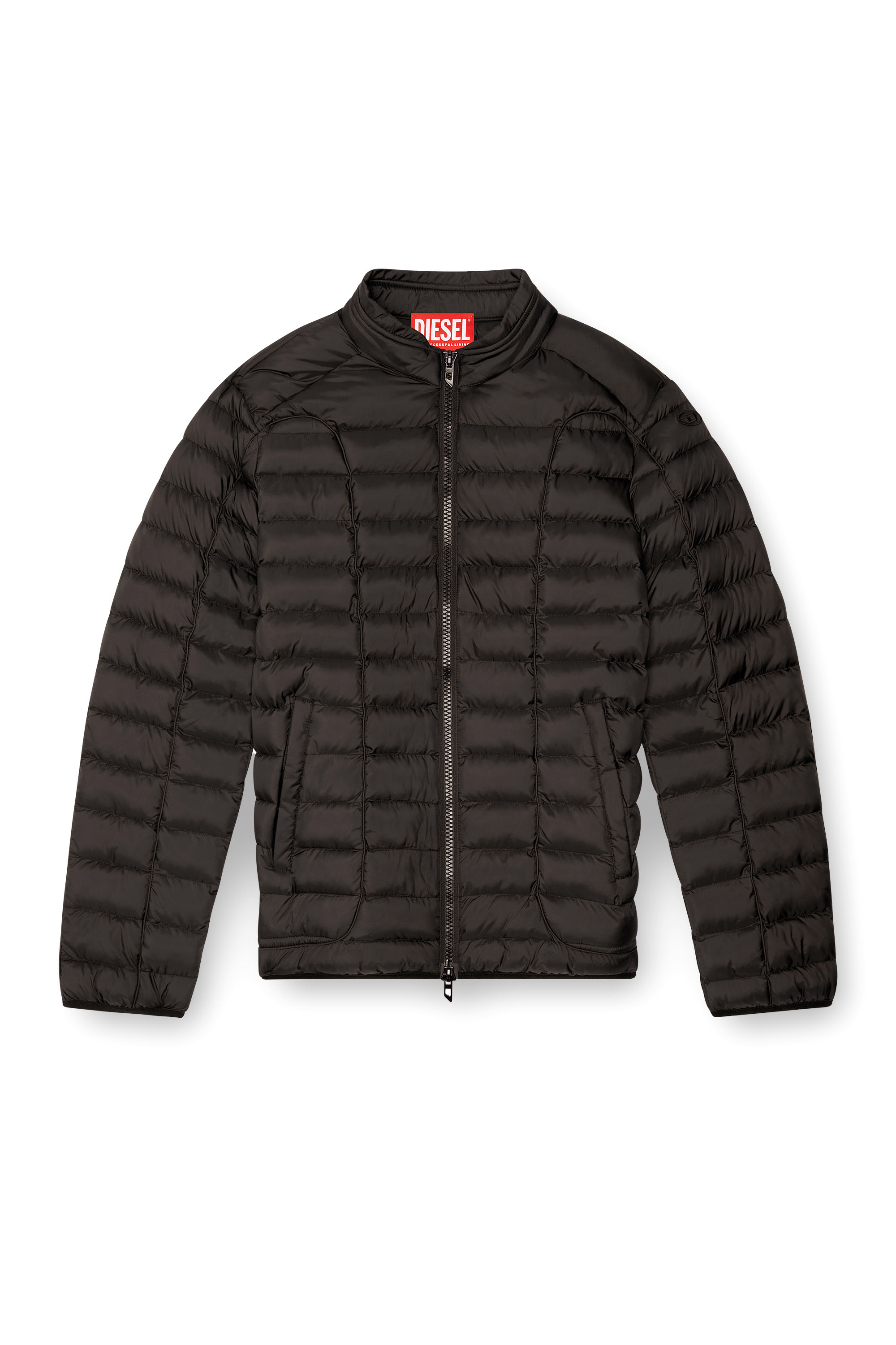 Diesel - W-PILOT, Man's Puffer jacket in light nylon in Black - 3