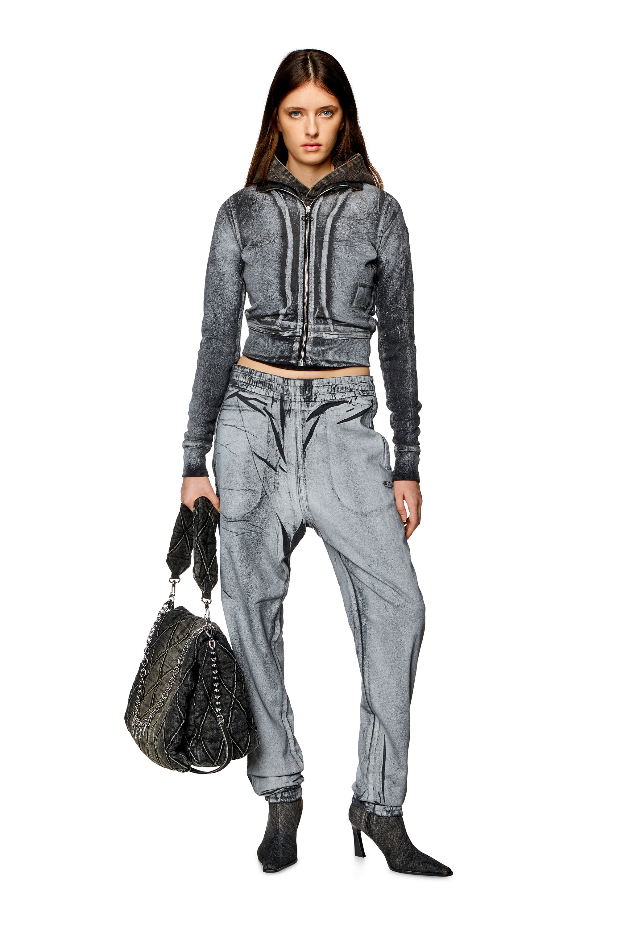 Diesel - Tapered D-Lab Track Denim 068KQ, Grey - Image 4