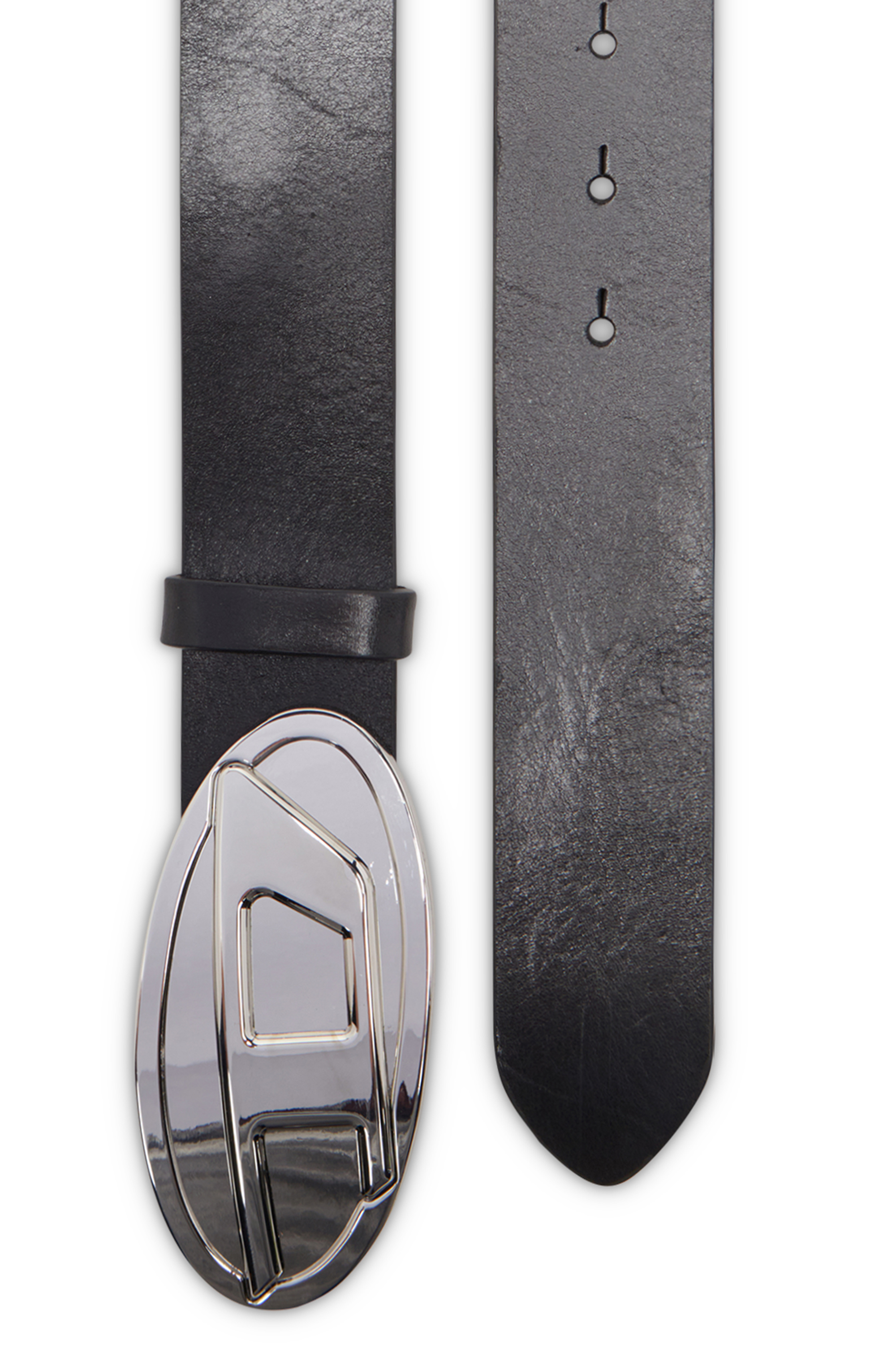 B-1DR 2.0, Black Diesel - B-1DR 2.0, Woman's 4cm leather belt with Oval D plaque in Black - 2