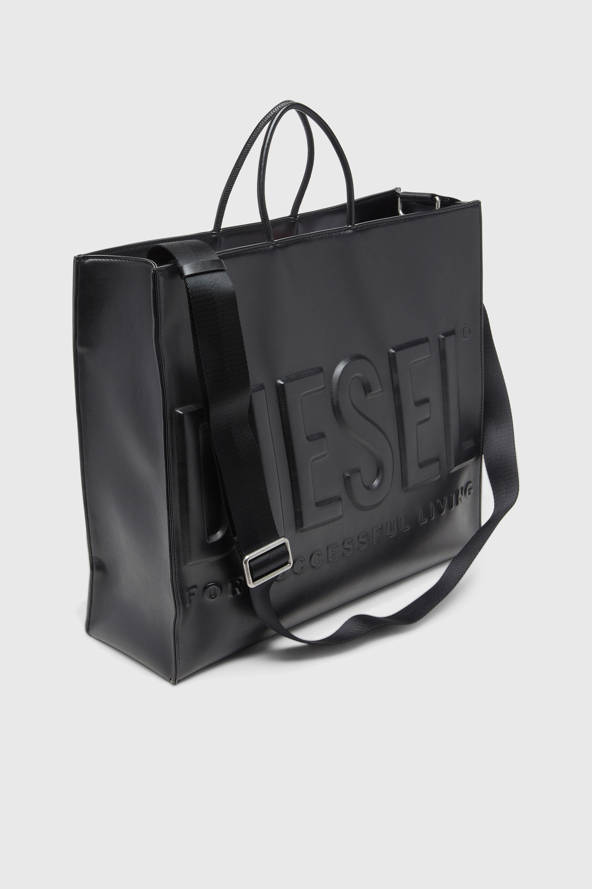 Diesel - DSL 3D SHOPPER EW X, Unisex's Dsl 3D - Shopping bag with embossed logo in Black - 6