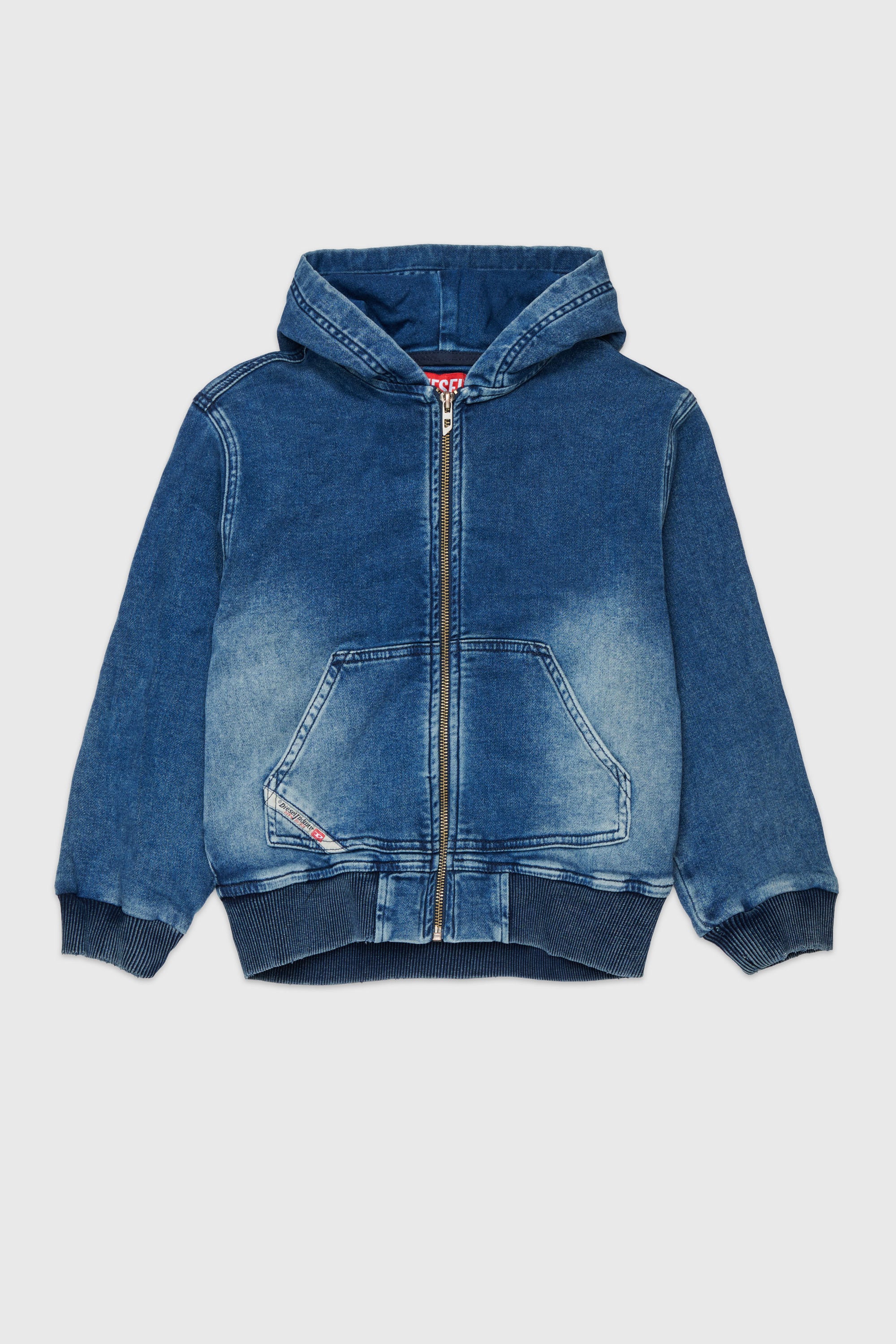 Diesel - STIMM-OVER JJJ, Man's Zip-up hoodie in JoggJeans&reg; in Dark Blue - 1