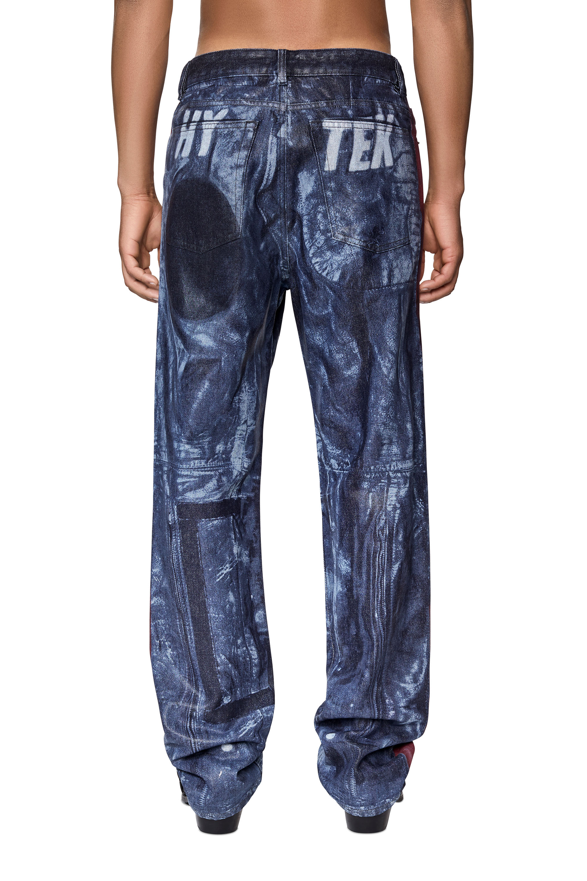 Diesel - 1955 09D26 Straight Jeans, Blue/Red - Image 2