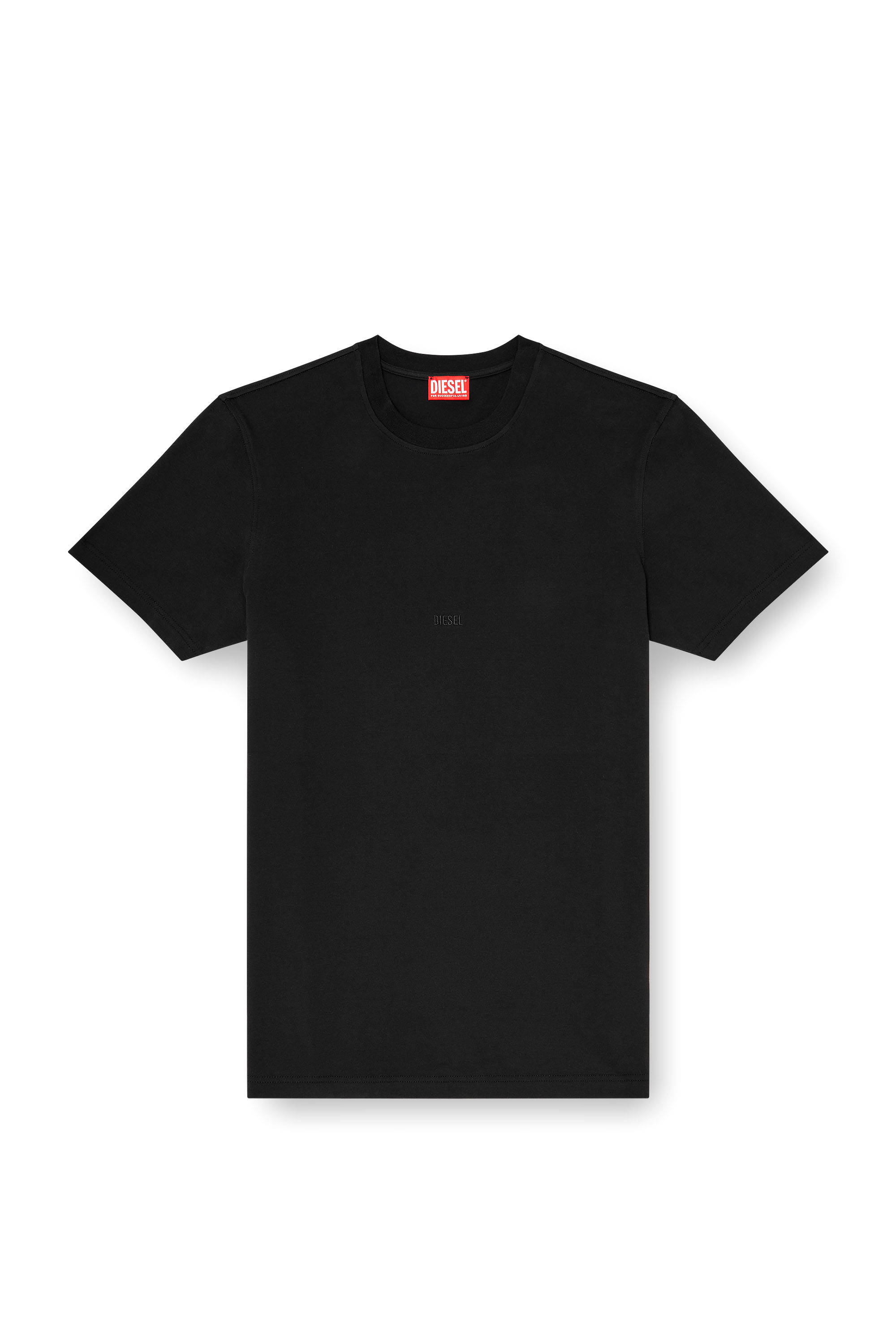 Diesel - T-ADJUST-AA2, Man's Cotton-interlock T-shirt with logo embroidery in Black - 3