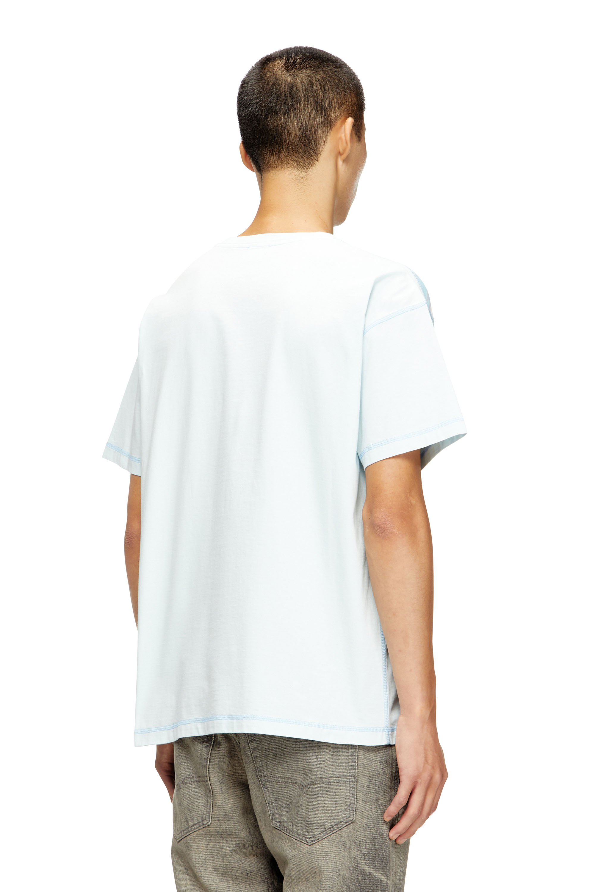 T-GASPARD-IHBJ, Light Blue Diesel - T-GASPARD-IHBJ, Man's T-shirt with faded graphic print in Light Blue - 4