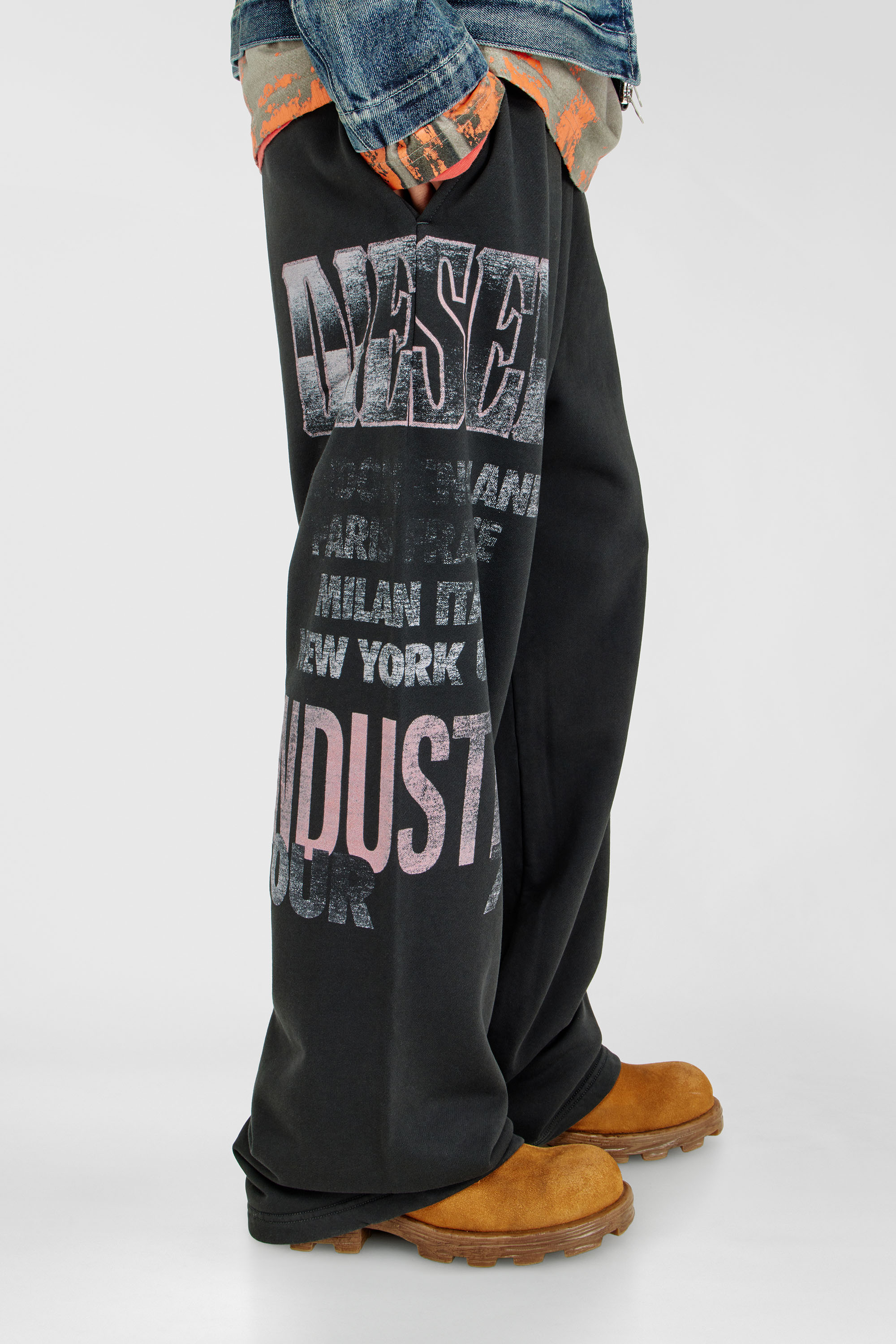 Diesel - P-ILL, Man's Sweatpants with concert graphics in Black - 5