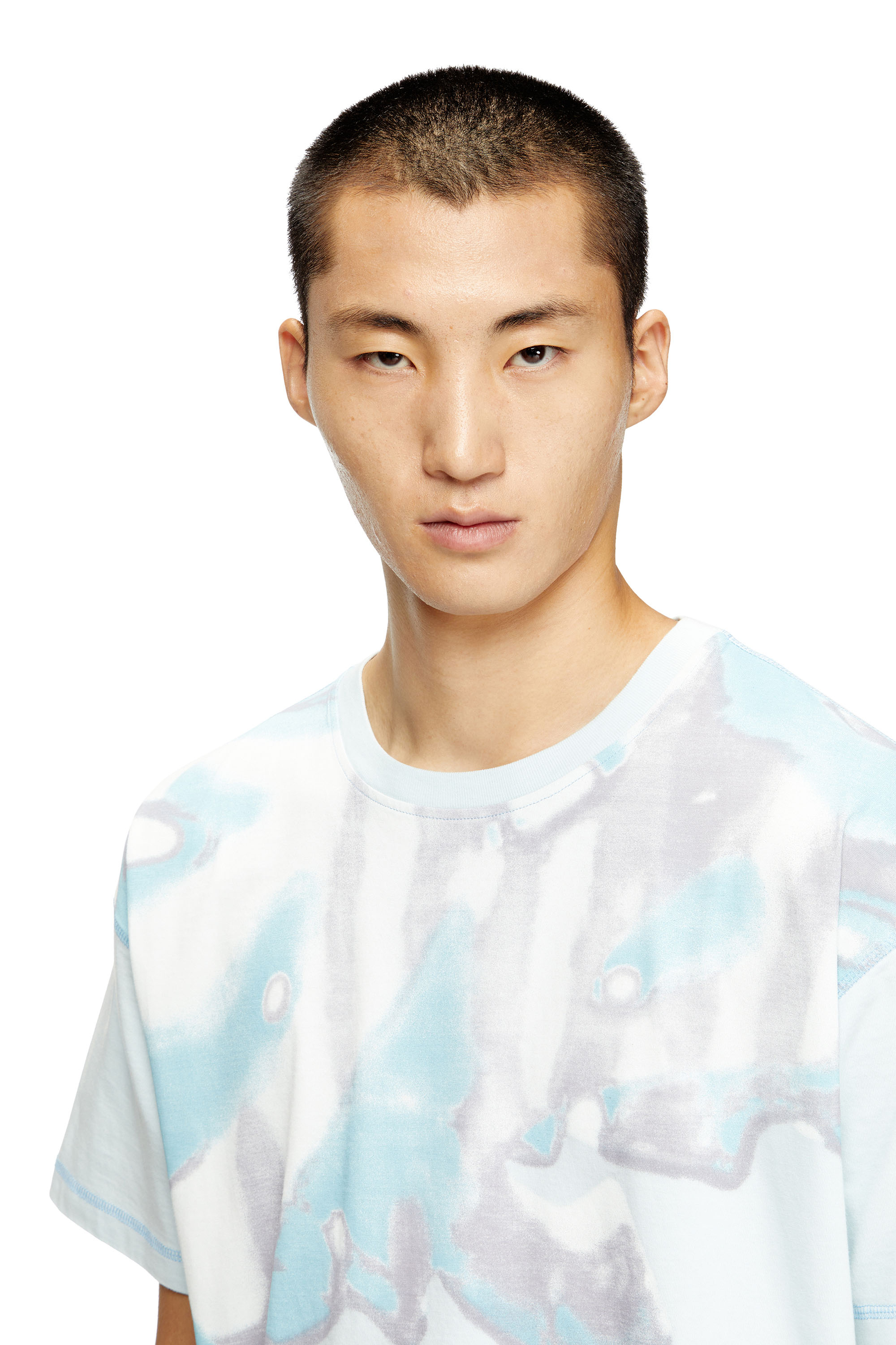 T-GASPARD-IHBJ, Light Blue Diesel - T-GASPARD-IHBJ, Man's T-shirt with faded graphic print in Light Blue - 5
