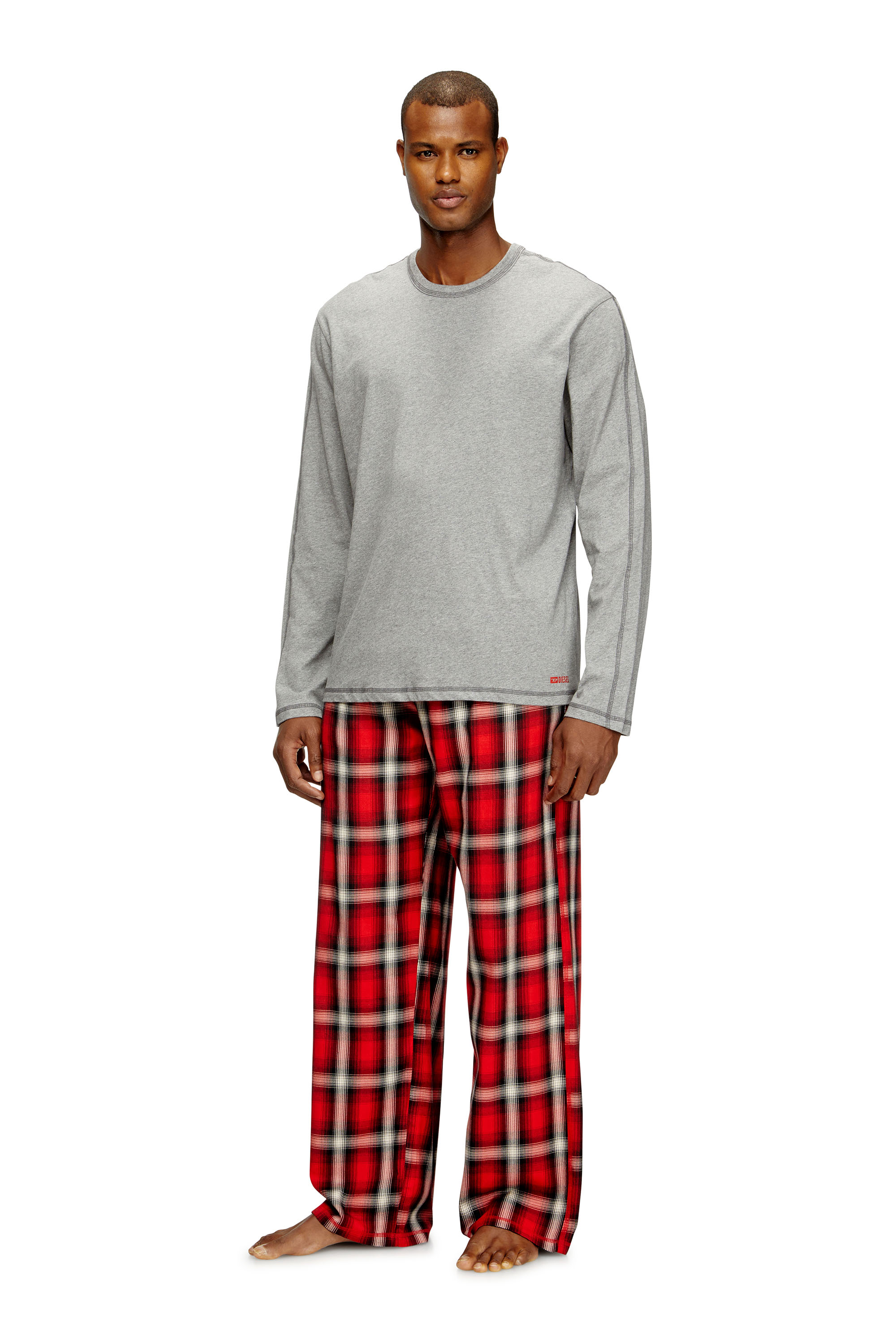 Diesel - KIT-LIAM, Man's Cotton pajama set with check pants in null - 1