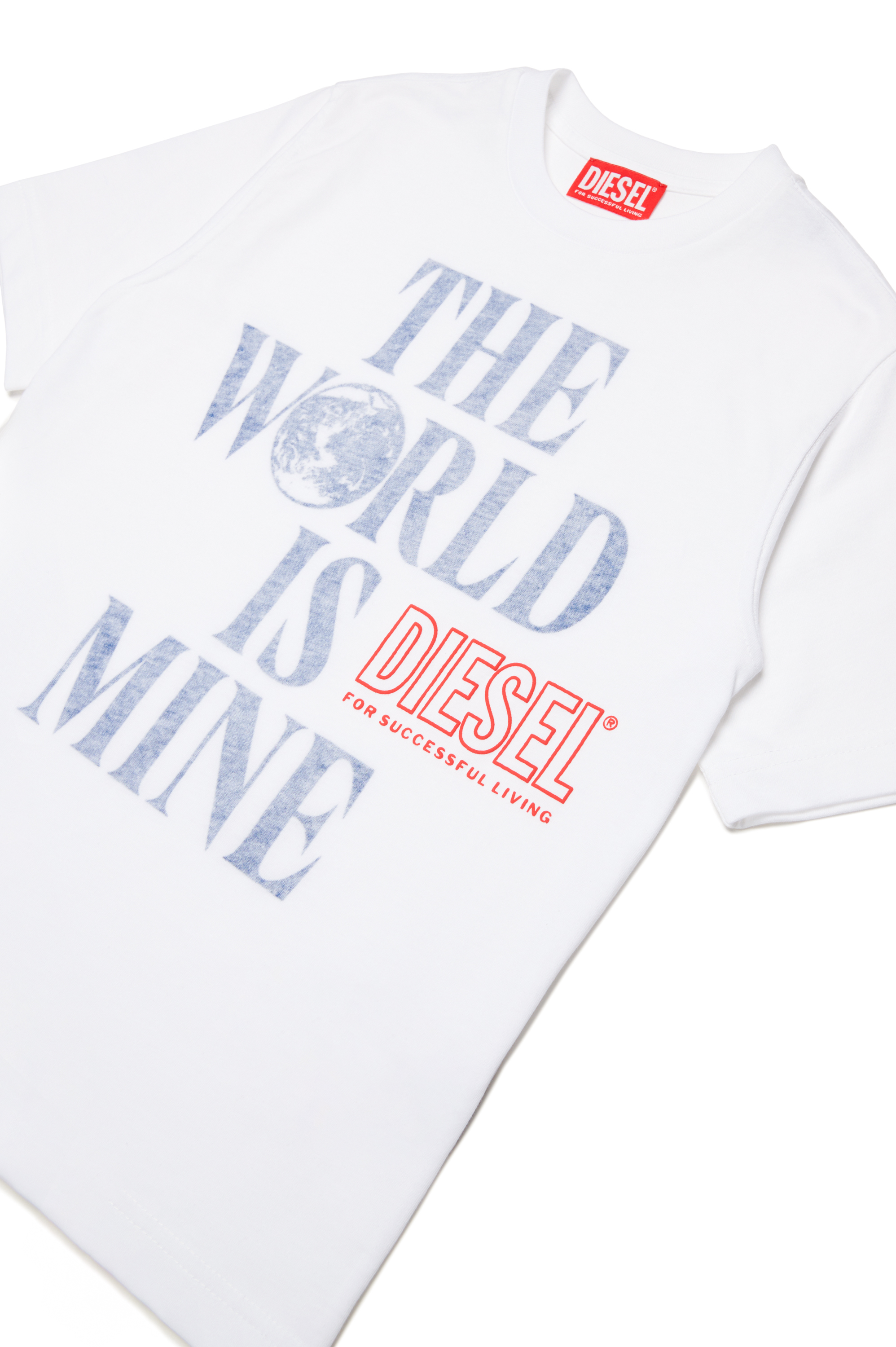 Diesel - TWASHL7 OVER, Man T-shirt with World is Mine logo in White - Image 3